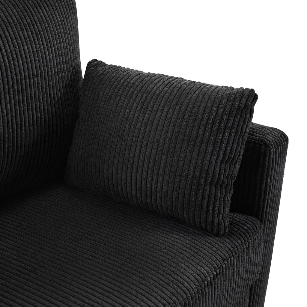 47.2 Corduroy Twin Sleeper Sofa with Foldable Mattress, Side Table, USB Ports, and Storage Pocket