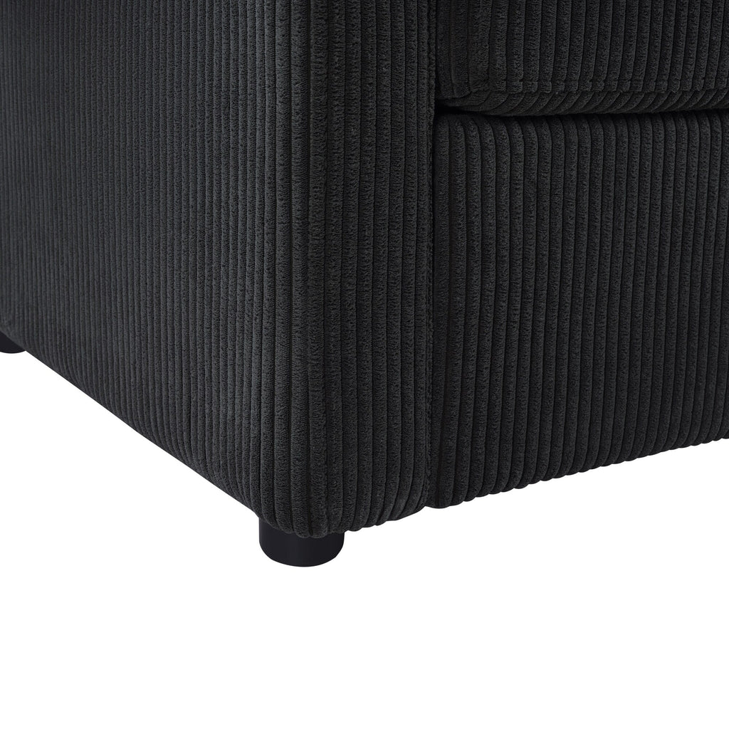 47.2 Corduroy Twin Sleeper Sofa with Foldable Mattress, Side Table, USB Ports, and Storage Pocket