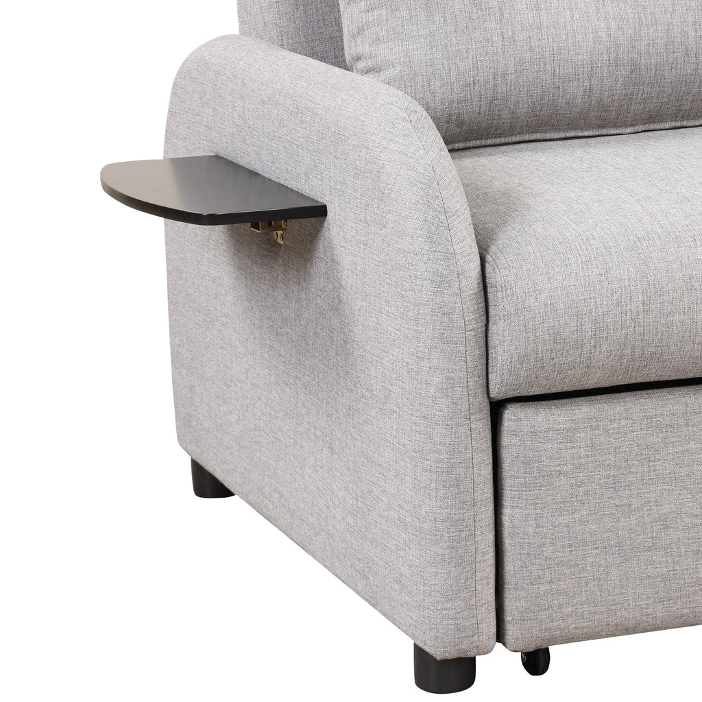 48.82-Seater Sleeper Sofa 3 in 1 with 2 Wing Table and USB Charge
