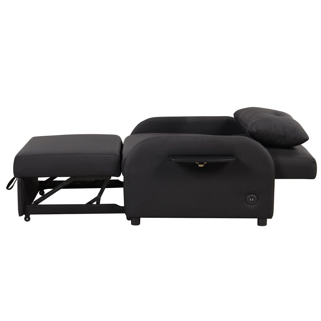 48.82-Seater Sleeper Sofa 3 in 1 with 2 Wing Table and USB Charge