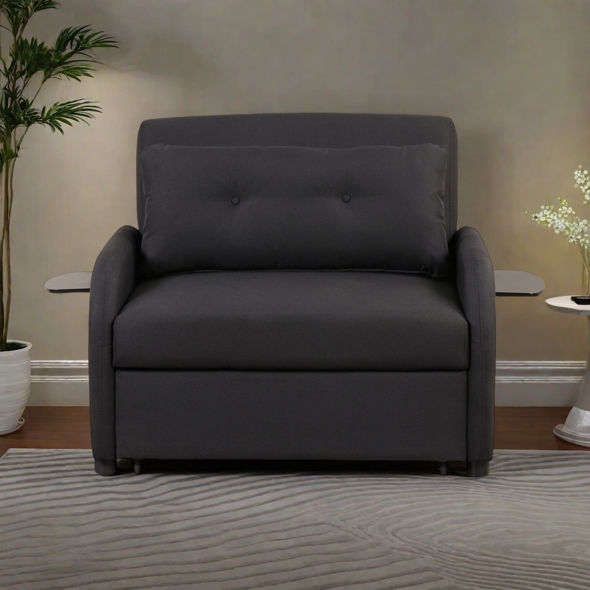 48.82-Seater Sleeper Sofa 3 in 1 with 2 Wing Table and USB Charge