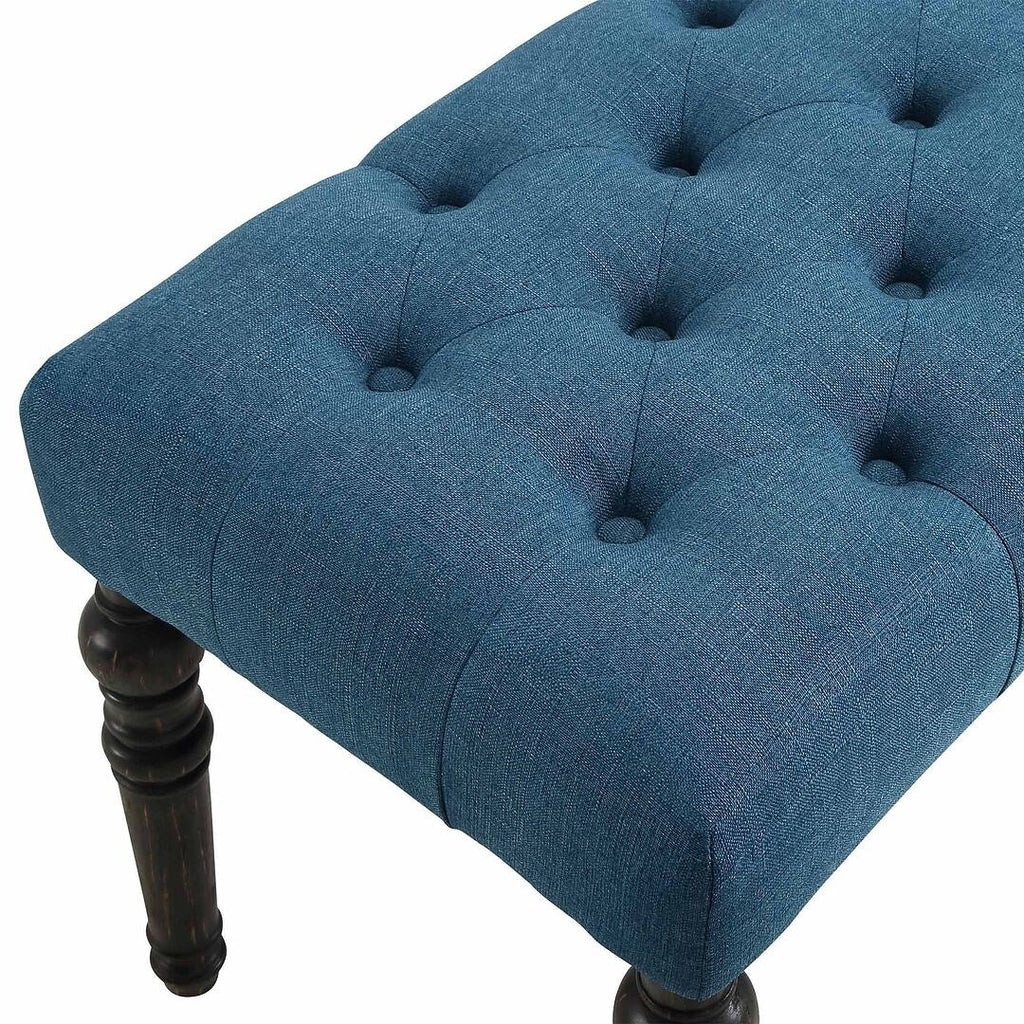48x16x19.5 Contemporary Fabric Tufted Turned Leg Dining Bench - 48x16x19.5inch