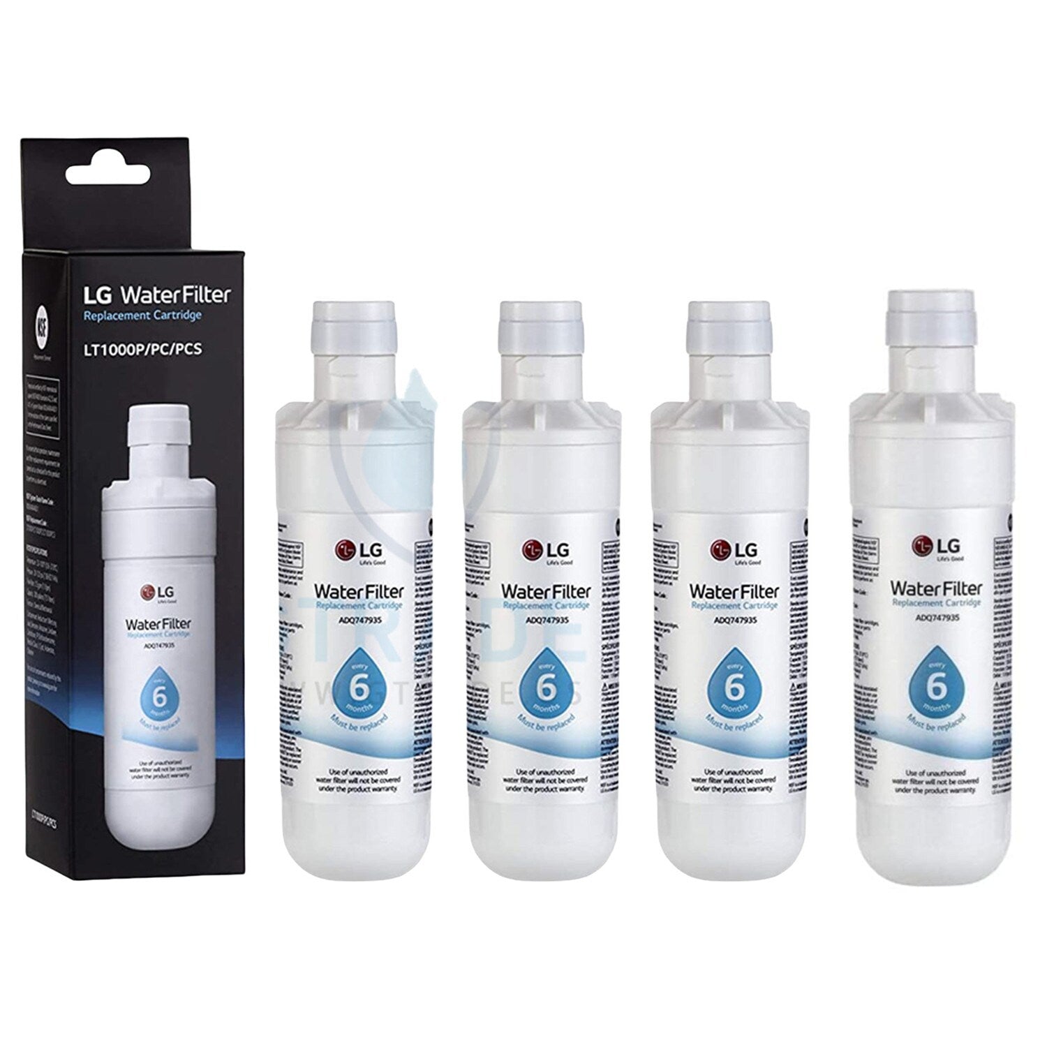 Filtre à eau de remplacement pour réfrigérateur LG, 4 pièces, LT1000P ADQ747935