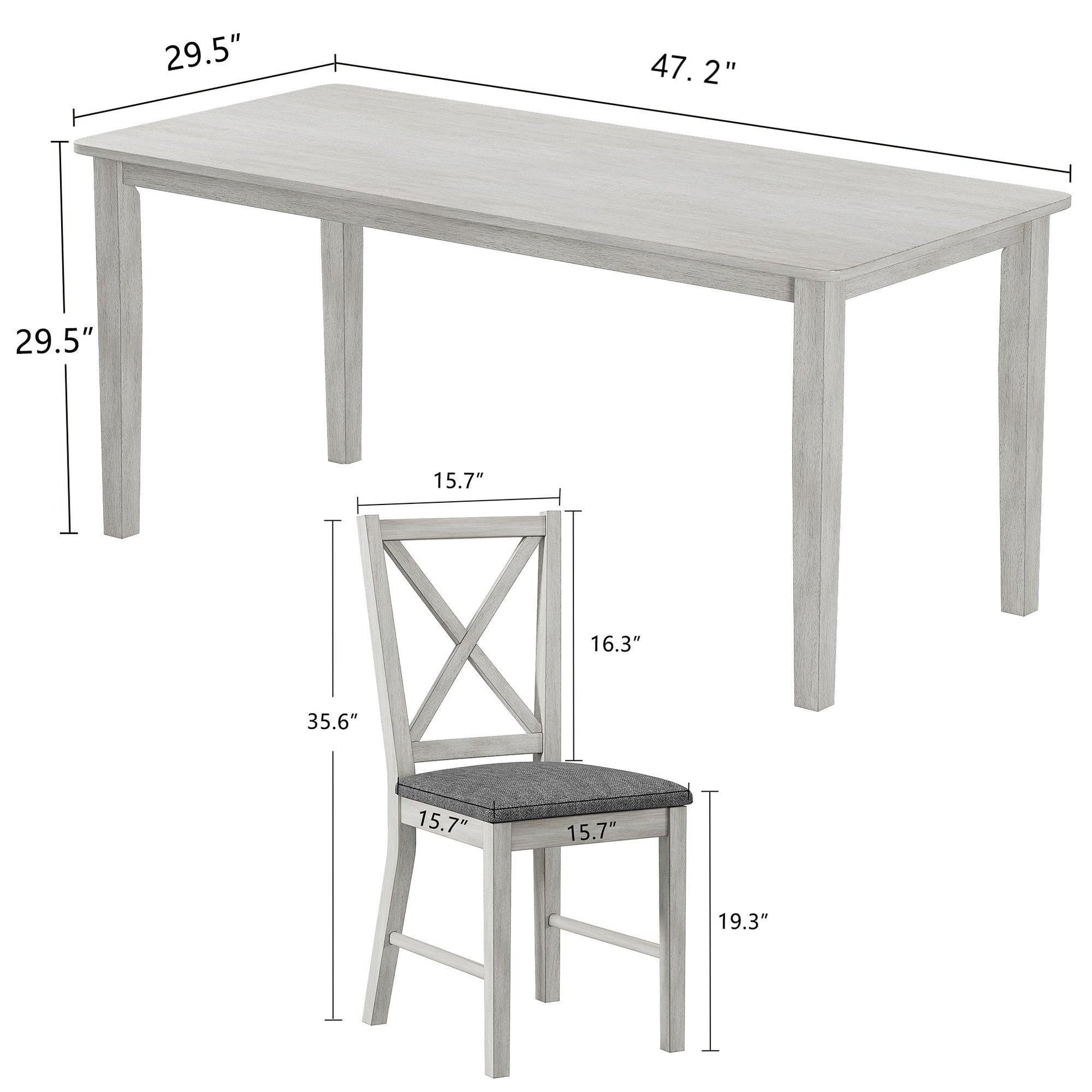 Ensemble de salle à manger en bois massif, 5/7 pièces