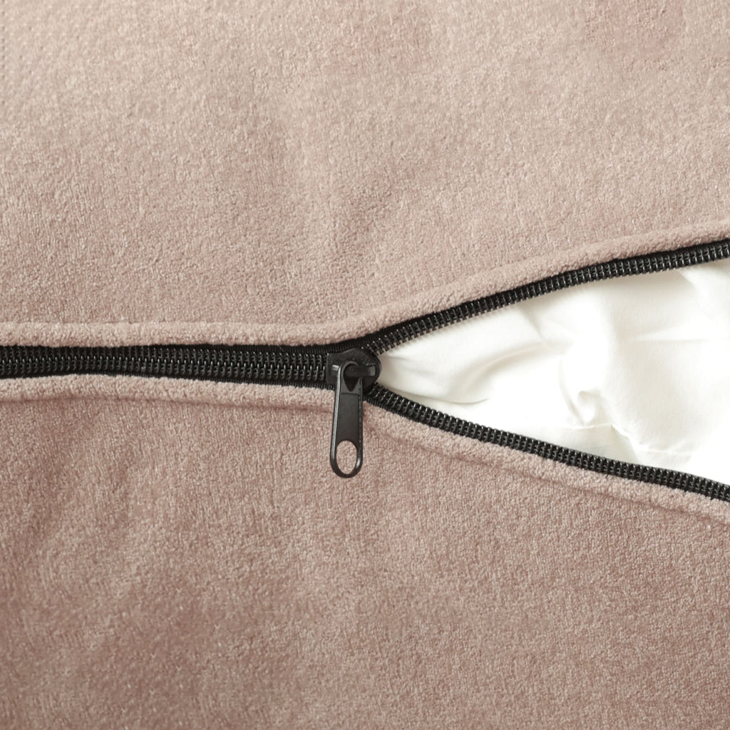 Canapé d'angle modulable en cordouroy pour 5 personnes avec plusieurs coussins