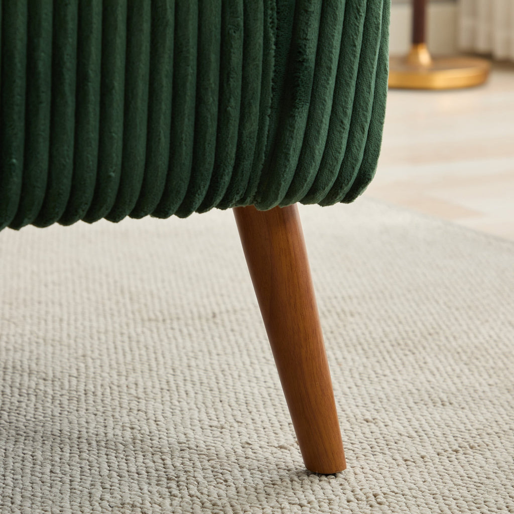 Canapé Loveseat Moderne 50.78, Canapé 2 Places Tapissé en Tissu Cordouroy, Loveseat avec Pieds en Bois de Noyer
