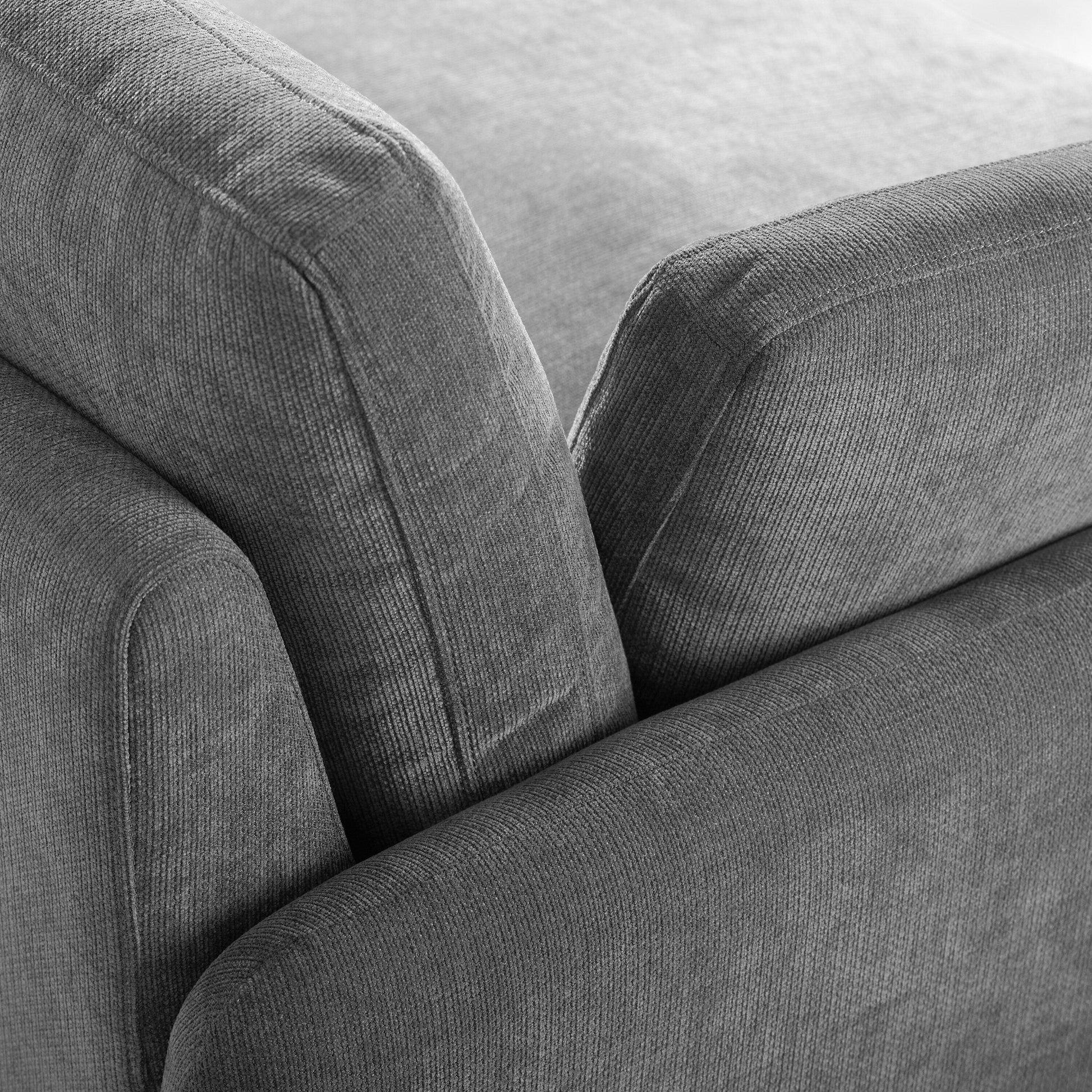Fauteuil de salon en chenille surdimensionné - Fauteuil à dossier haut et assise profonde avec motif à blocs de couleur et coussins décoratifs