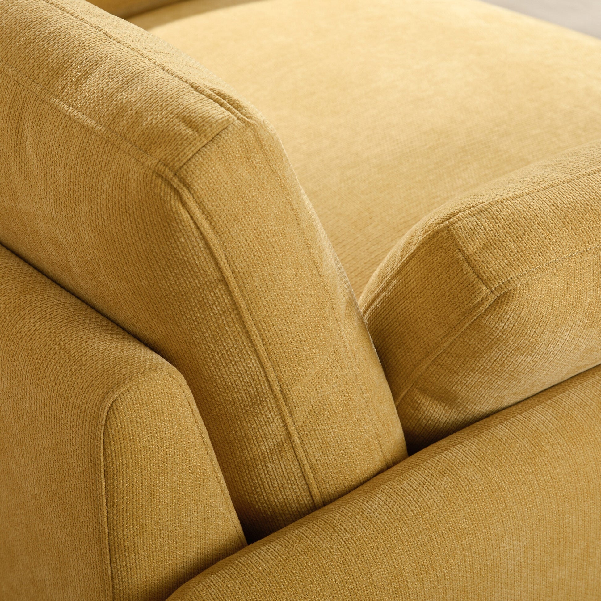 Fauteuil de salon en chenille surdimensionné - Fauteuil à dossier haut et assise profonde avec motif à blocs de couleur et coussins décoratifs