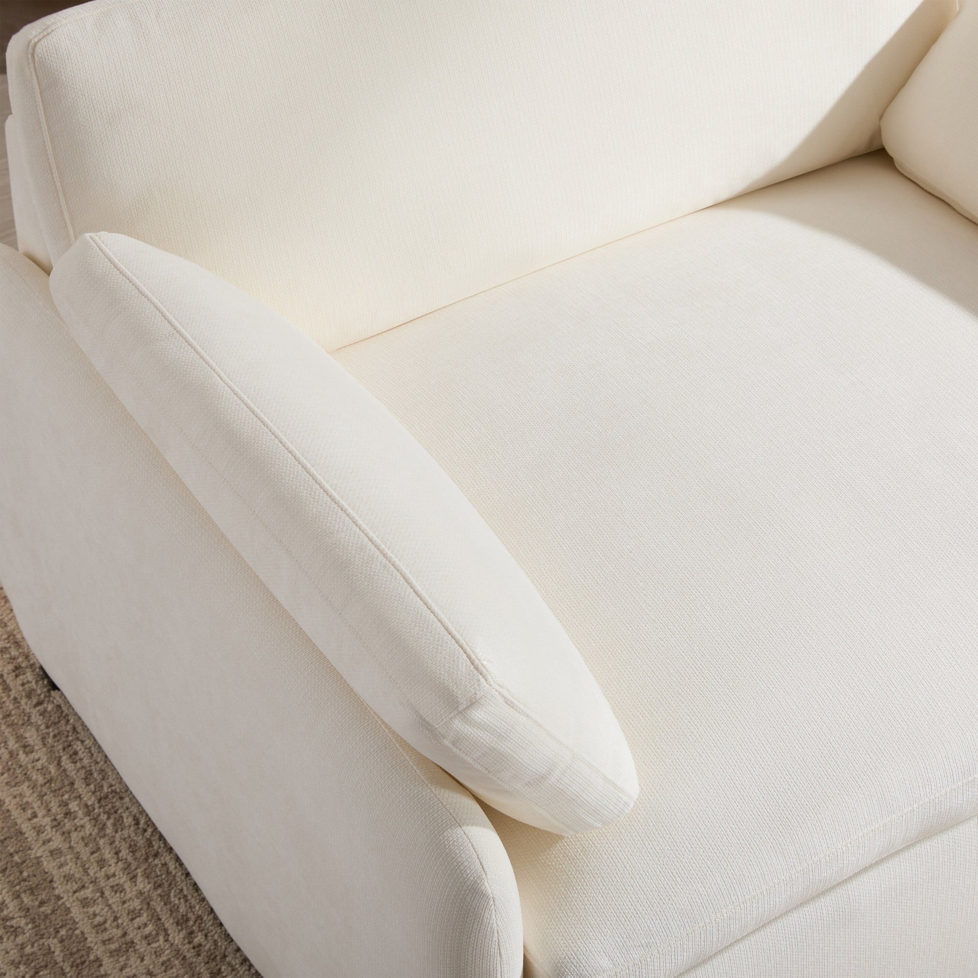 Fauteuil Chenille Surdimensionné 50*43, Fauteuil d'Accent Large et Profond, Fauteuil Confortable Moderne et Tissu Tissé