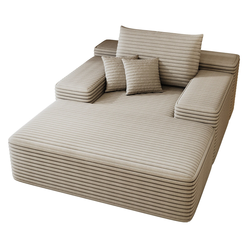 51.2 Corduroy 2-Seater Sofa - Cloud-Like Deep Seat, 600lb Capacity, No Assembly Required, with Ergonomic Pillows