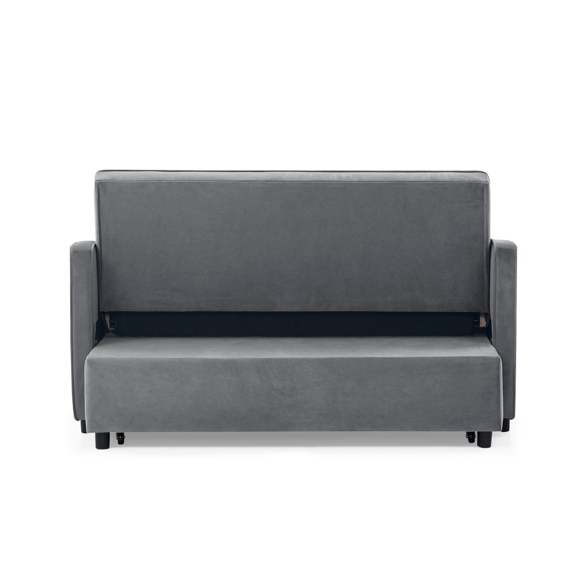 53 Foam Adjustable Loveseat Sofa Bed with Pull-Out Bed, USB/Type-C Charging, Copper Nail Trim, and Arm Storage Pockets
