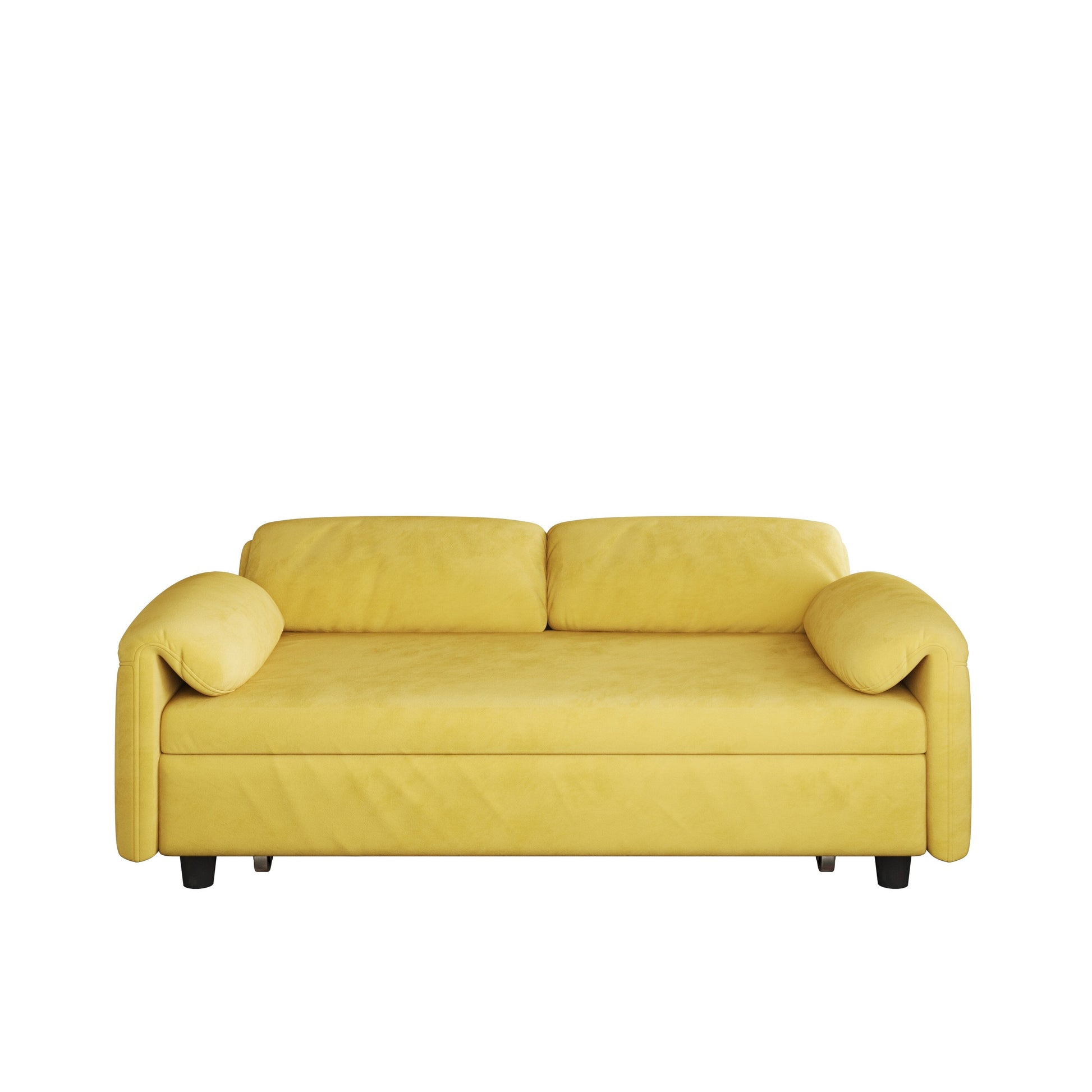 54-Inch Velvet Sofa Bed - Multi-Purpose Design with Retractable Queen Bed and Armrest Storage