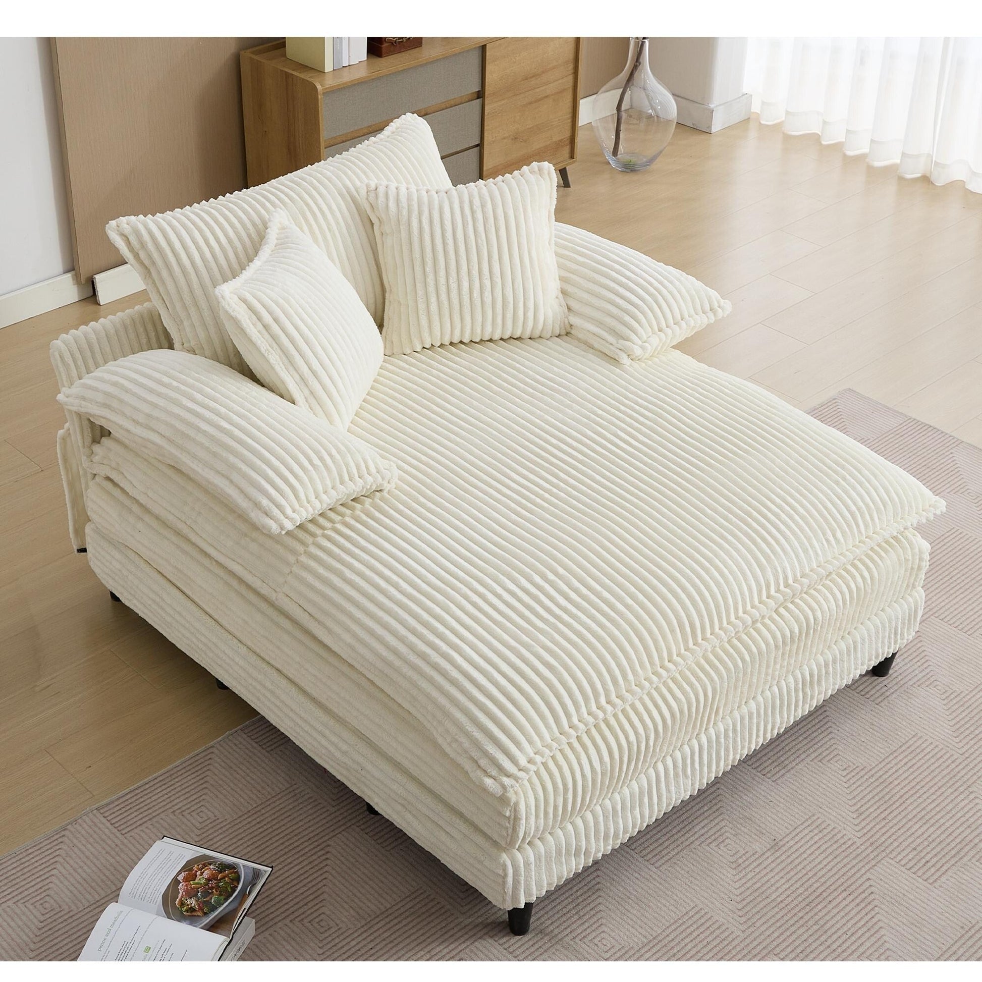 Fauteuil de salon extra large de 54,75 po, canapé-lit moelleux avec coussins et 2 oreillers