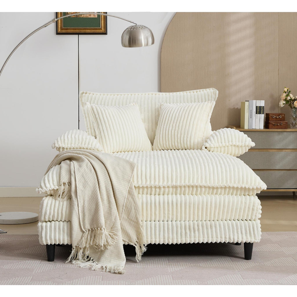Fauteuil de salon extra large de 54,75 po, canapé-lit moelleux avec coussins et 2 oreillers