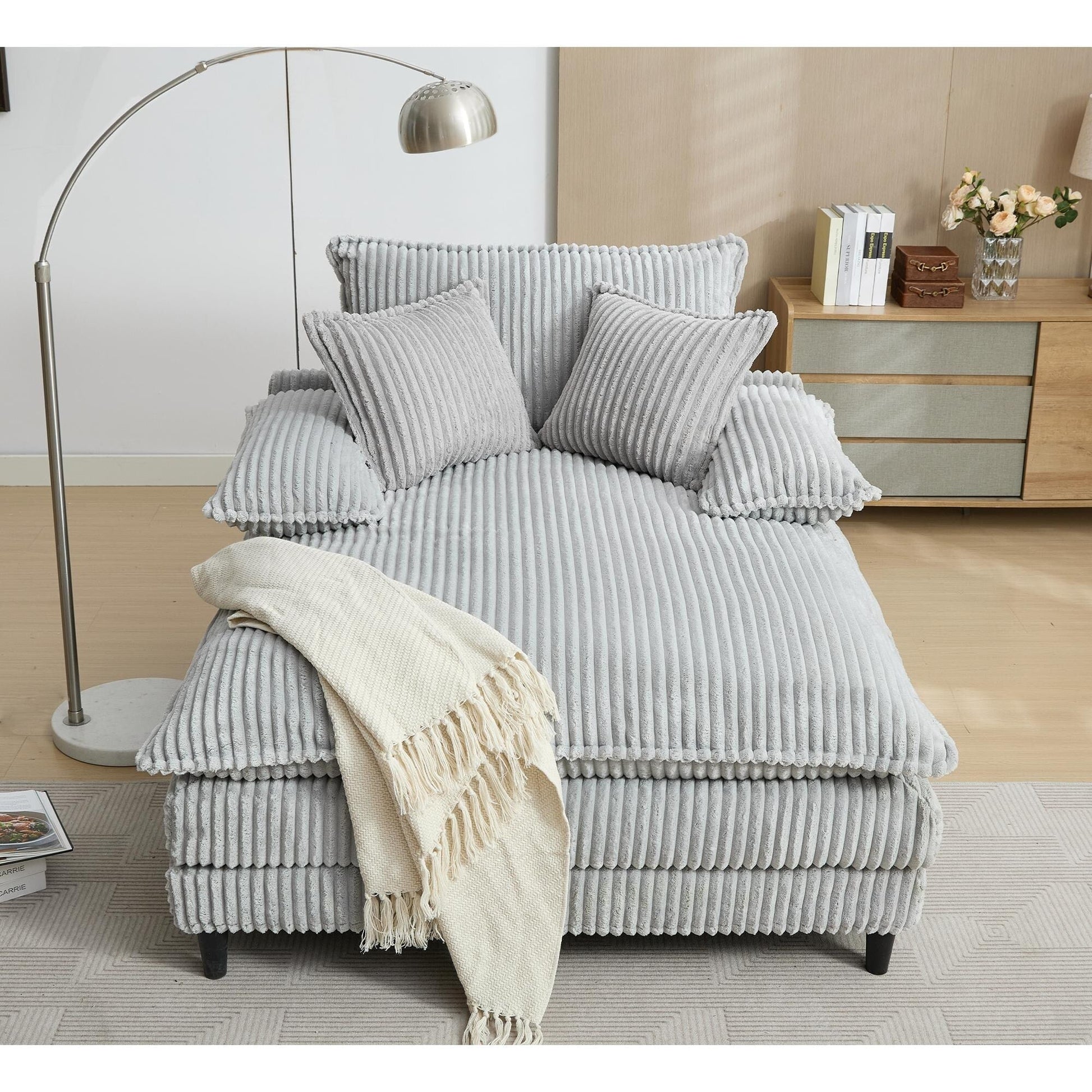 Fauteuil de salon extra large de 54,75 po, canapé-lit moelleux avec coussins et 2 oreillers