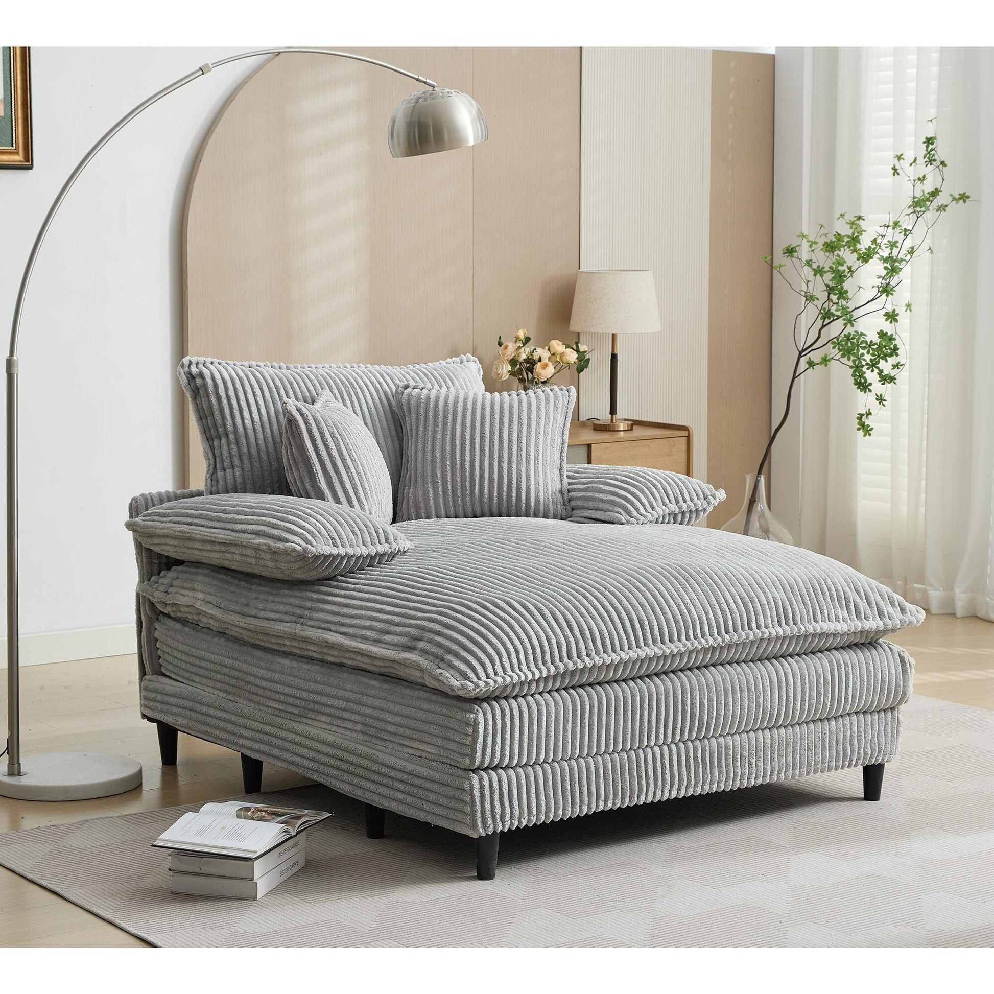Fauteuil de salon extra large de 54,75 po, canapé-lit moelleux avec coussins et 2 oreillers