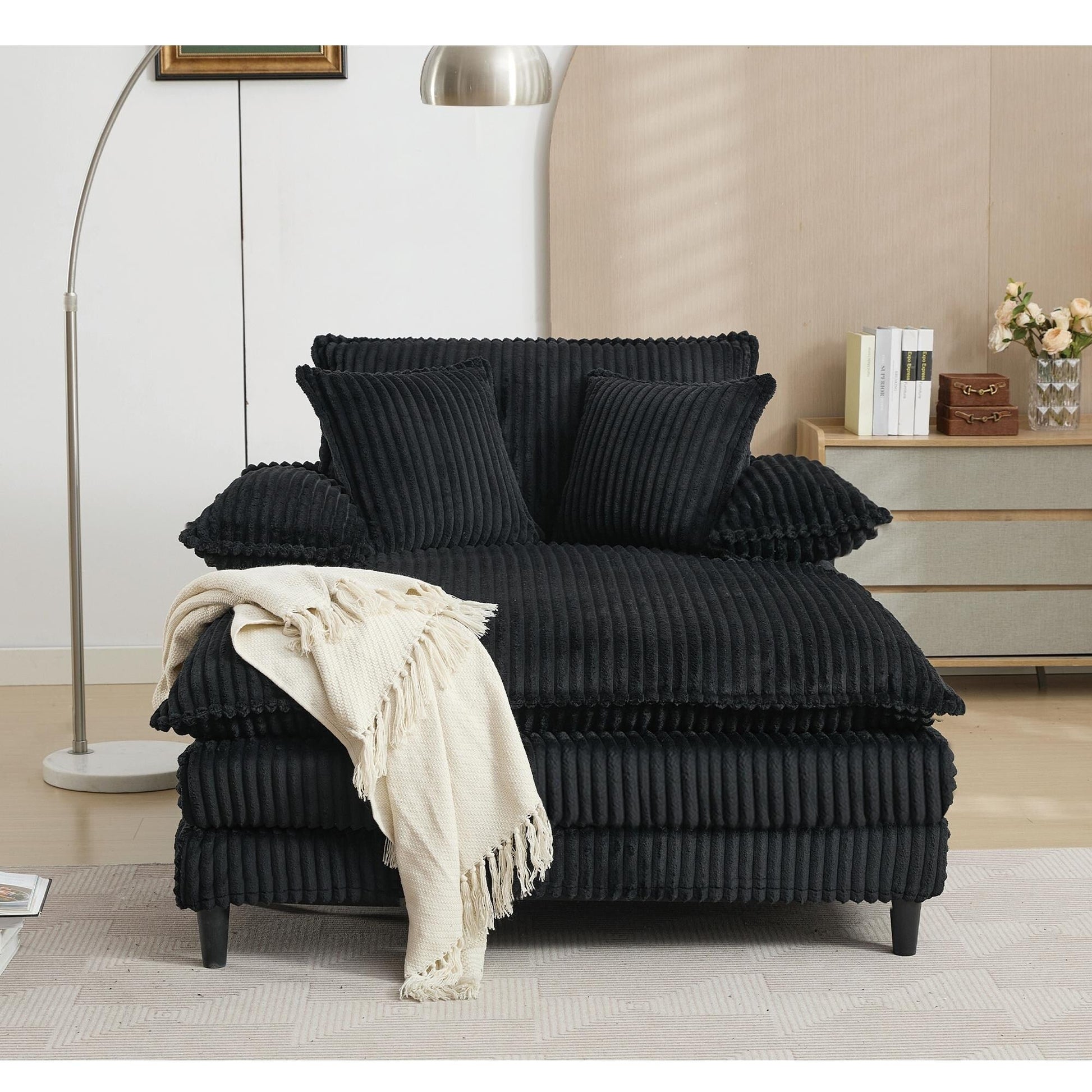 Fauteuil de salon extra large de 54,75 po, canapé-lit moelleux avec coussins et 2 oreillers