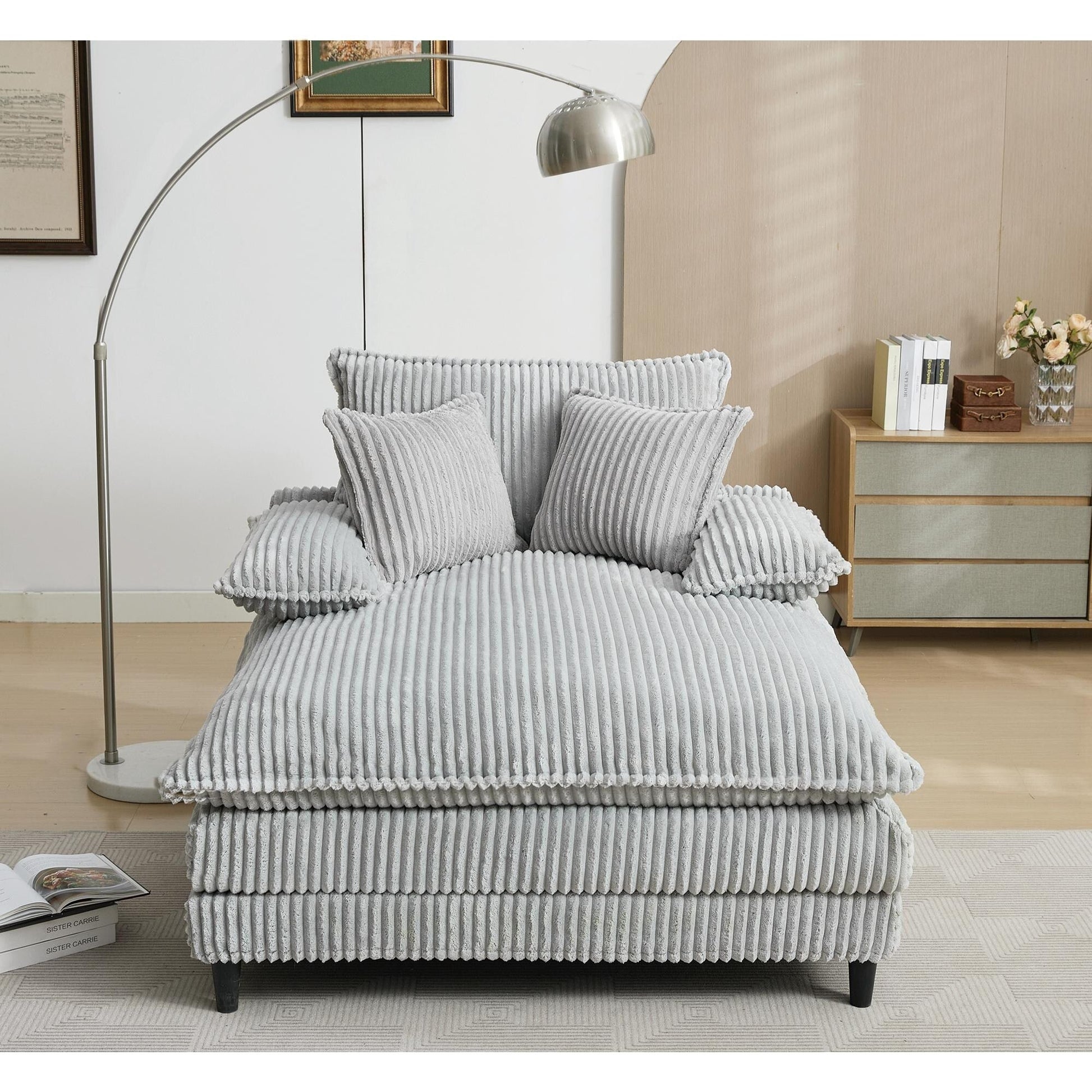 Fauteuil de salon extra large de 54,75 po, canapé-lit moelleux avec coussins et 2 oreillers