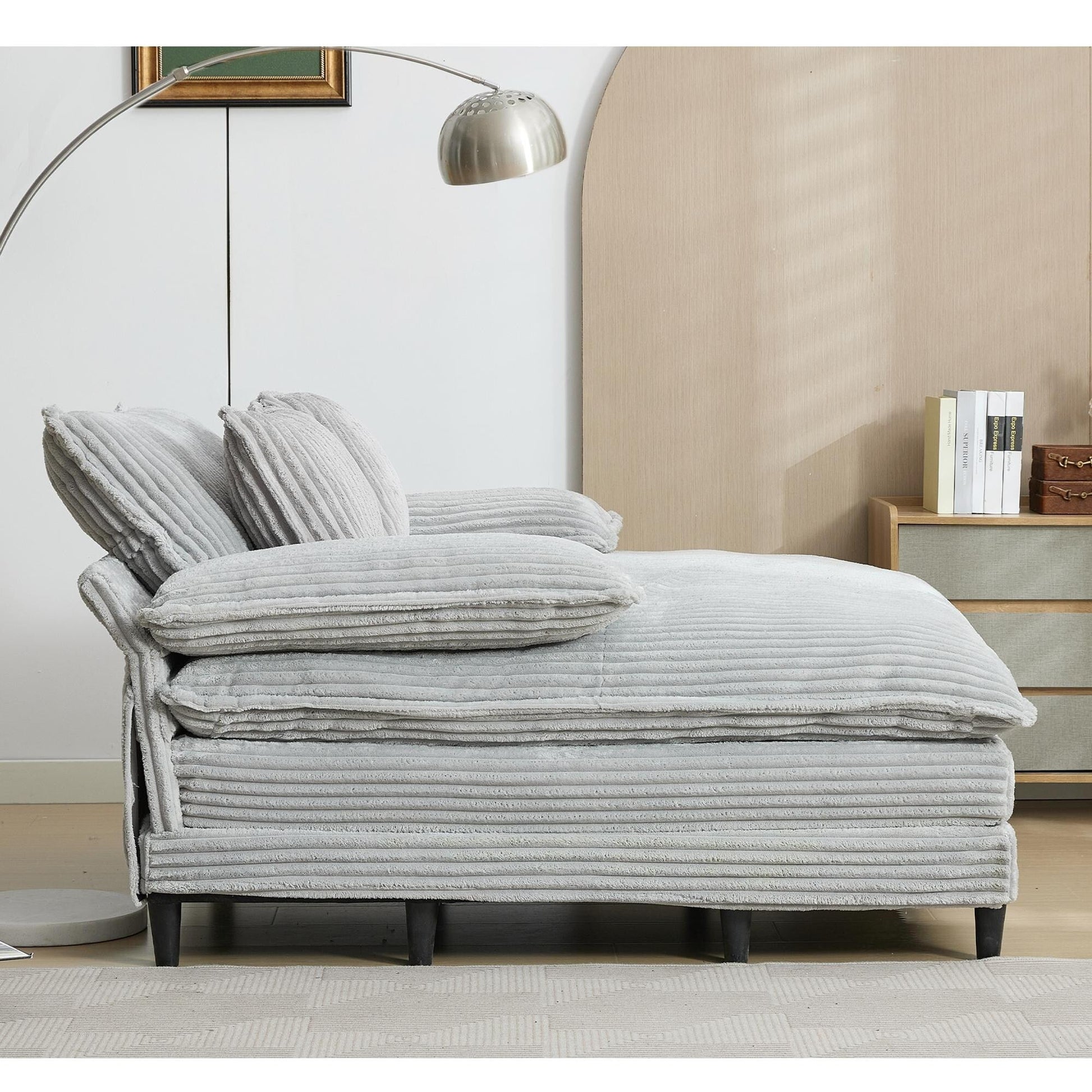 Fauteuil de salon extra large de 54,75 po, canapé-lit moelleux avec coussins et 2 oreillers