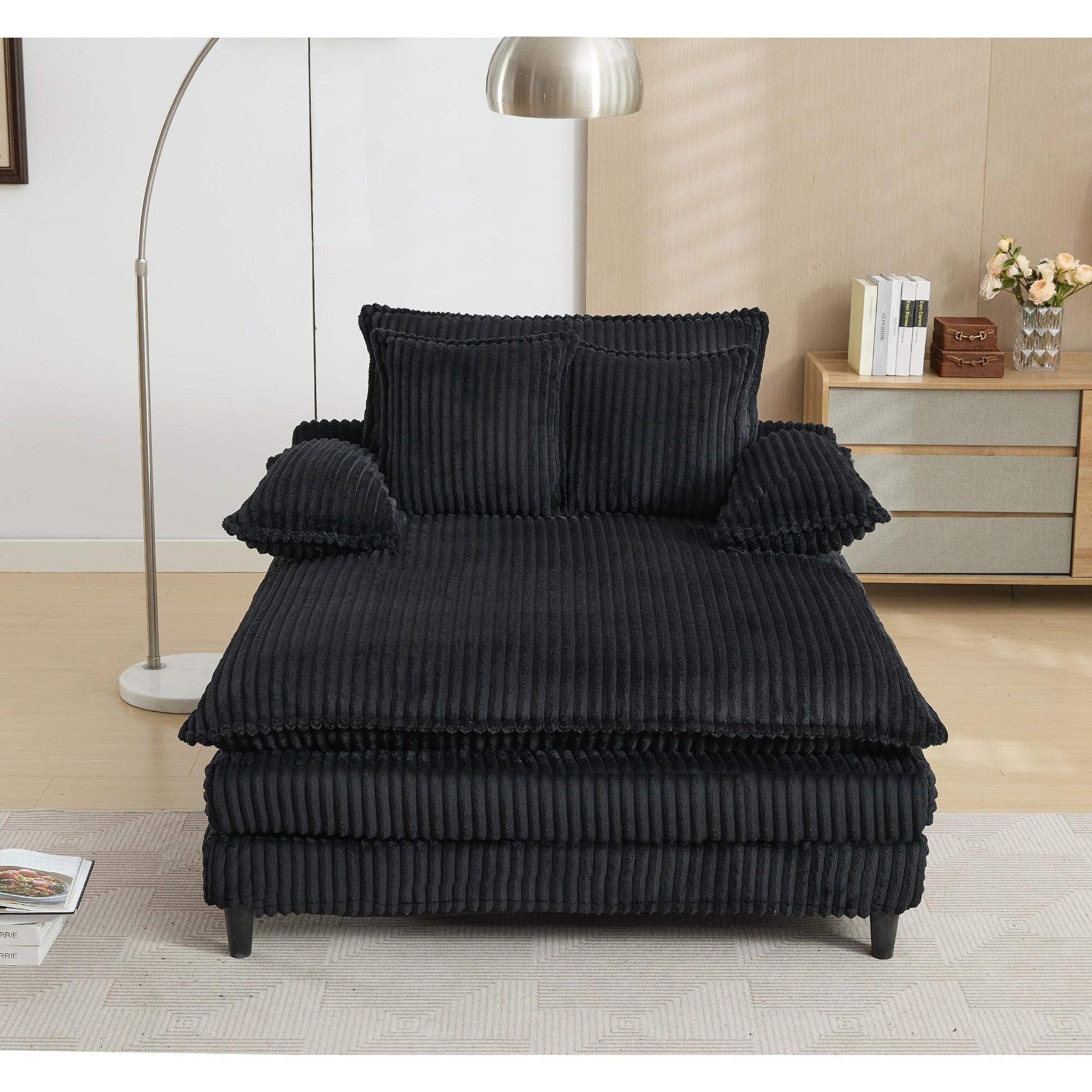 Fauteuil de salon extra large de 54,75 po, canapé-lit moelleux avec coussins et 2 oreillers