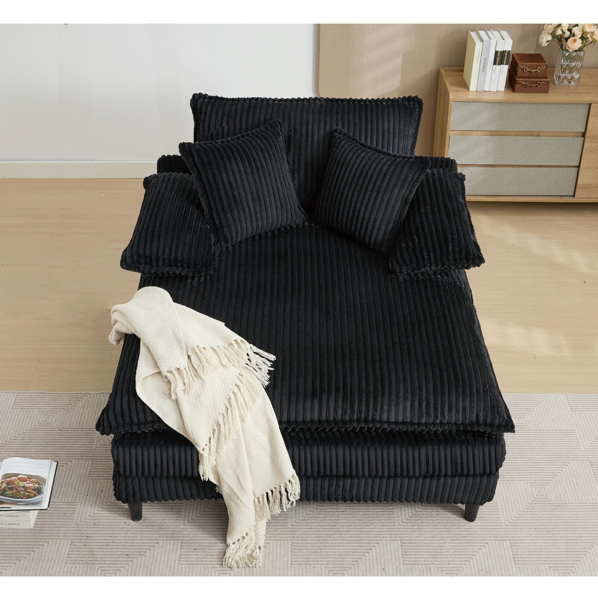 Fauteuil de salon extra large de 54,75 po, canapé-lit moelleux avec coussins et 2 oreillers