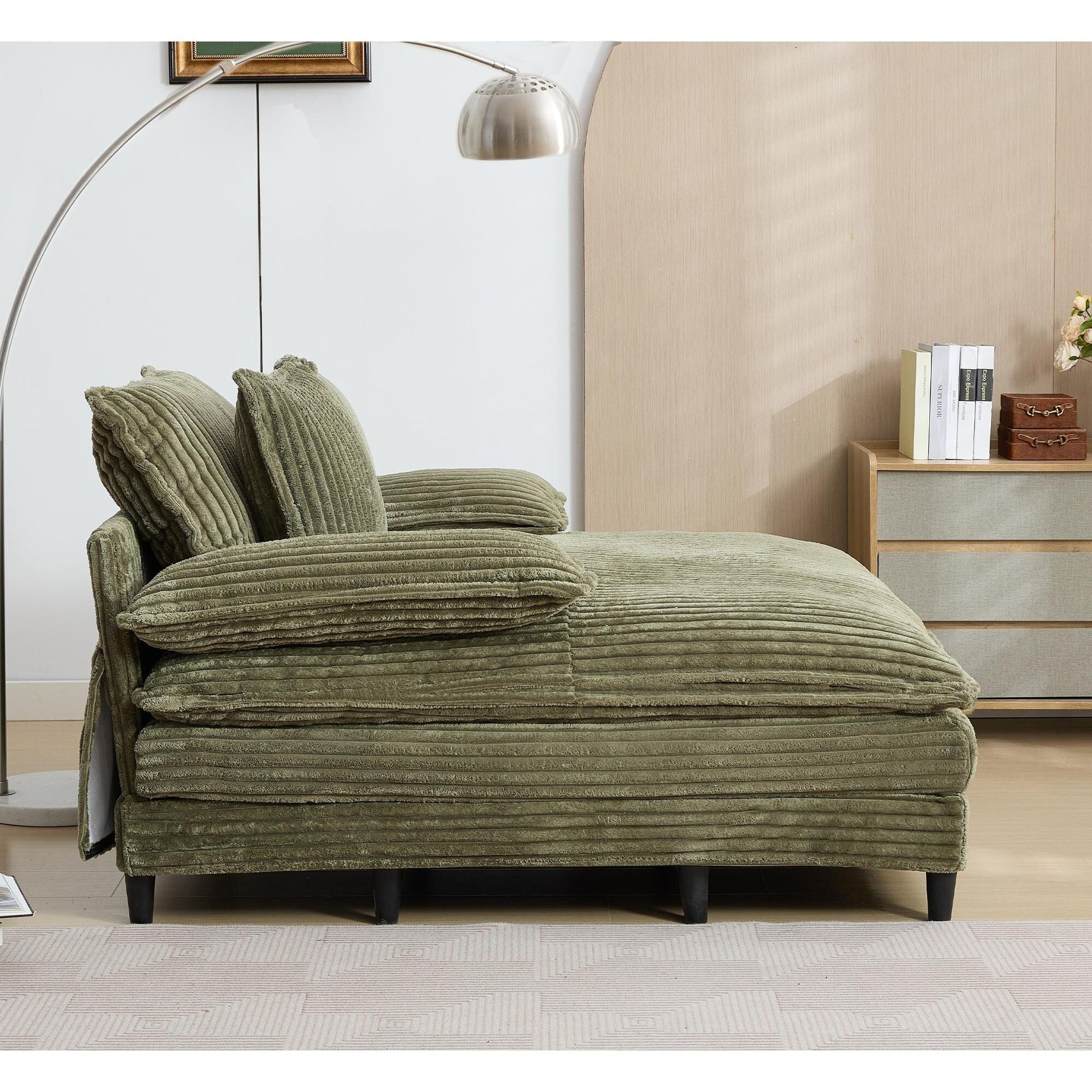 Fauteuil de salon extra large de 54,75 po, canapé-lit moelleux avec coussins et 2 oreillers