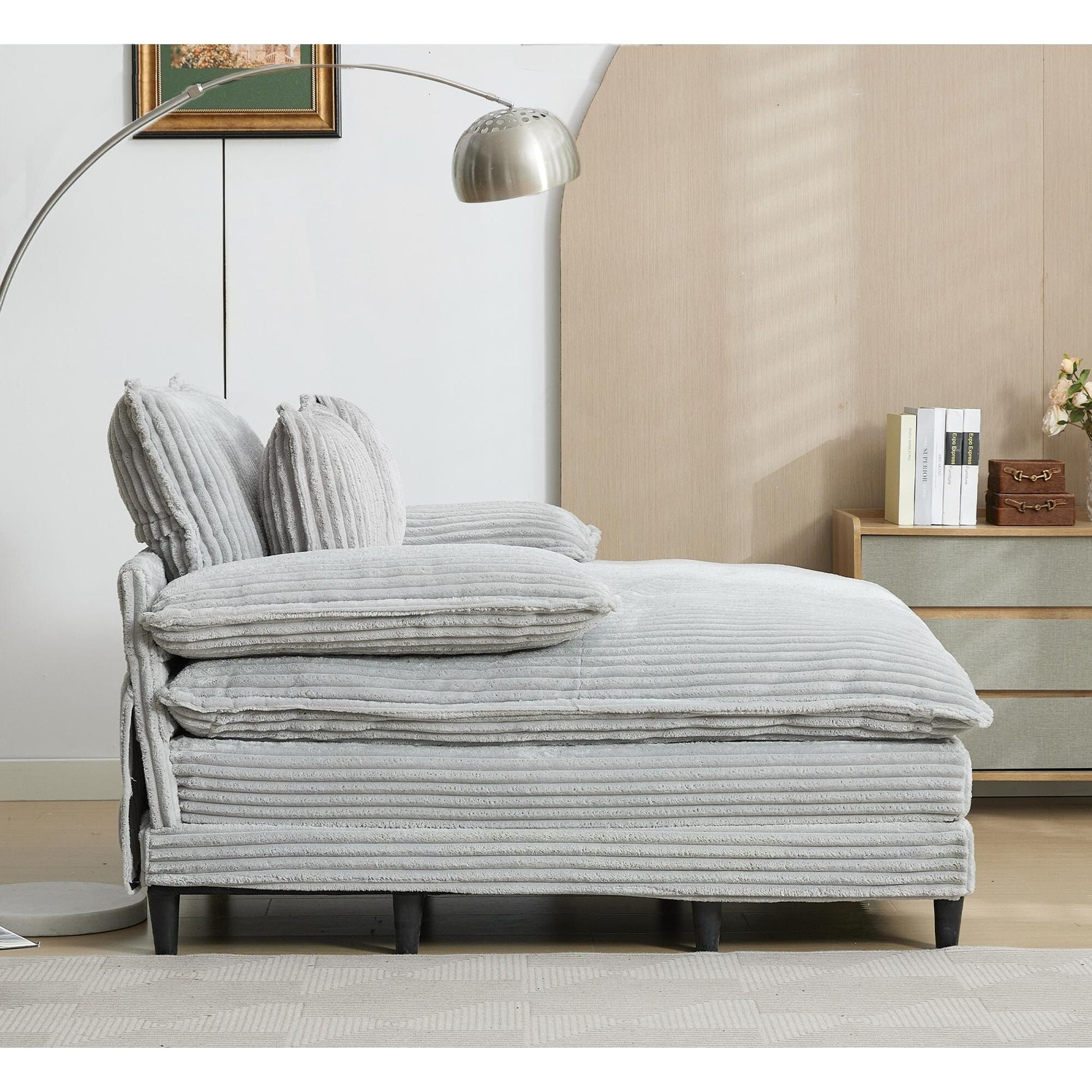 Fauteuil de salon extra large de 54,75 po, canapé-lit moelleux avec coussins et 2 oreillers
