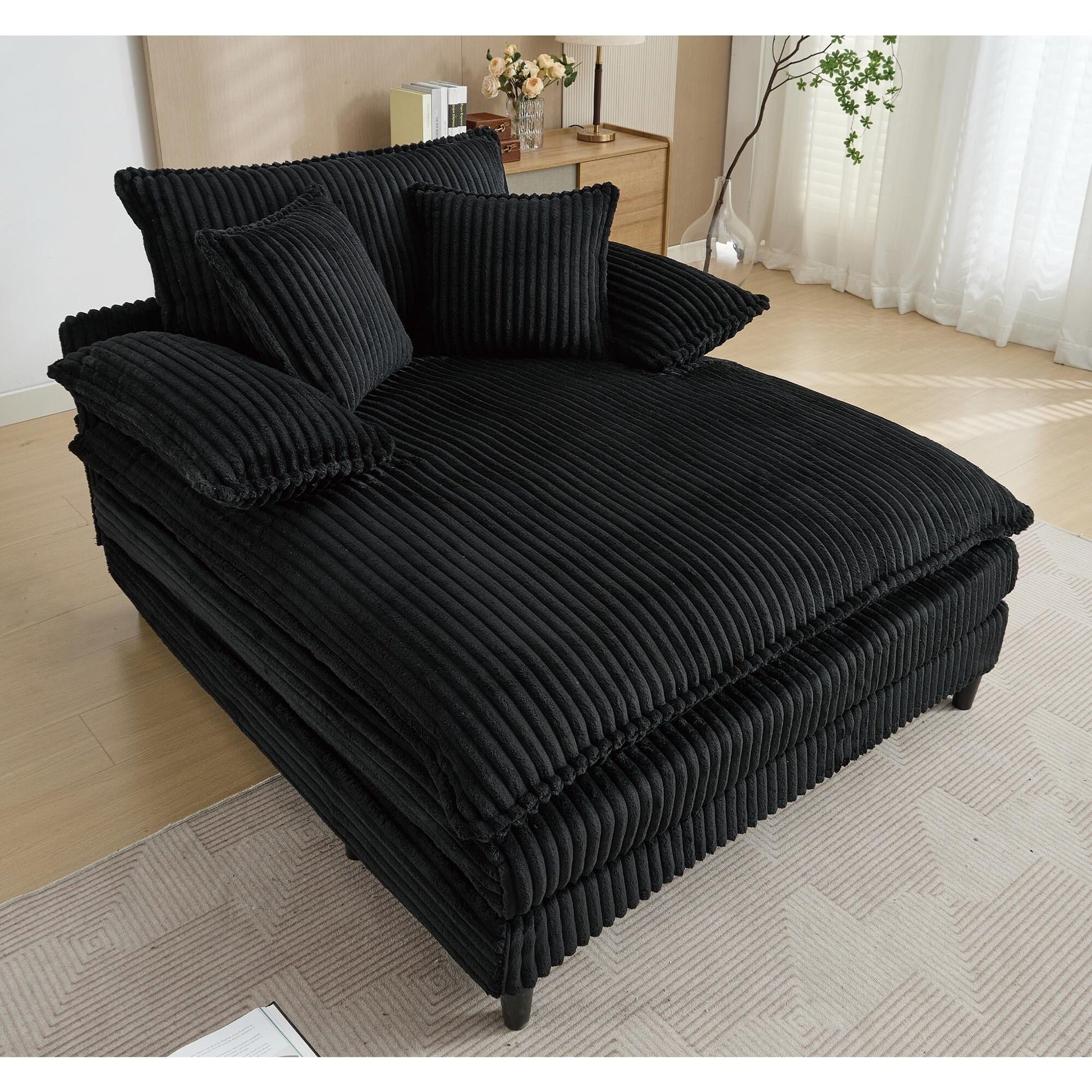 Fauteuil de salon extra large de 54,75 po, canapé-lit moelleux avec coussins et 2 oreillers