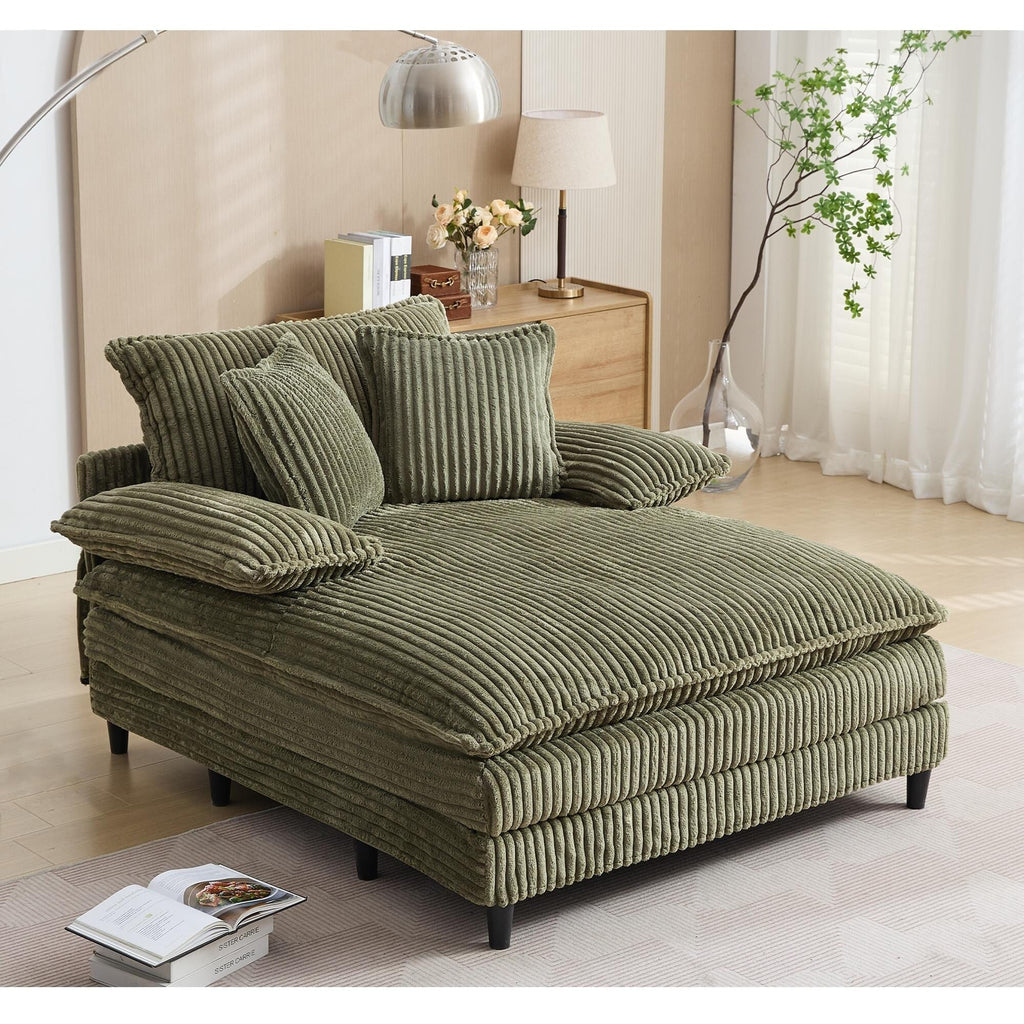 Fauteuil de salon extra large de 54,75 po, canapé-lit moelleux avec coussins et 2 oreillers