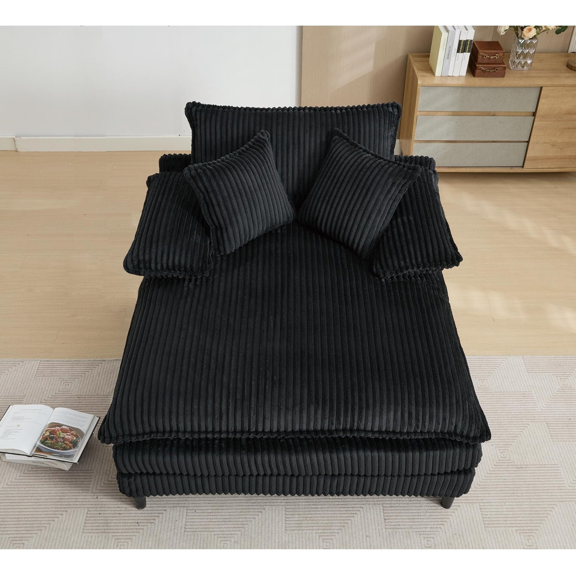 Fauteuil de salon extra large de 54,75 po, canapé-lit moelleux avec coussins et 2 oreillers