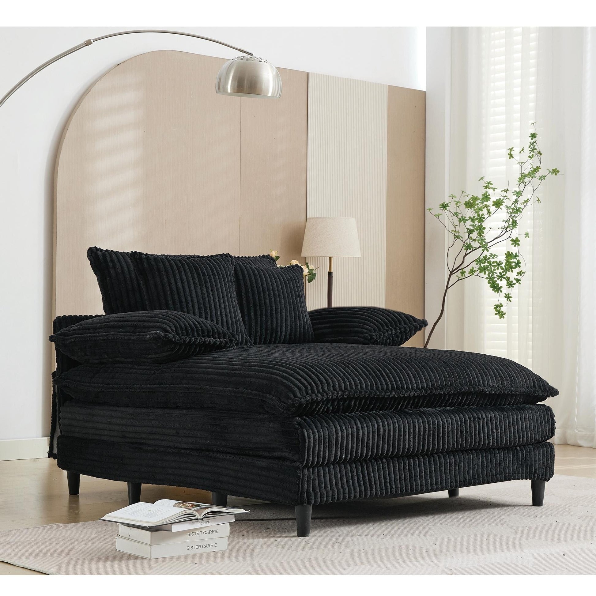 Fauteuil de salon extra large de 54,75 po, canapé-lit moelleux avec coussins et 2 oreillers