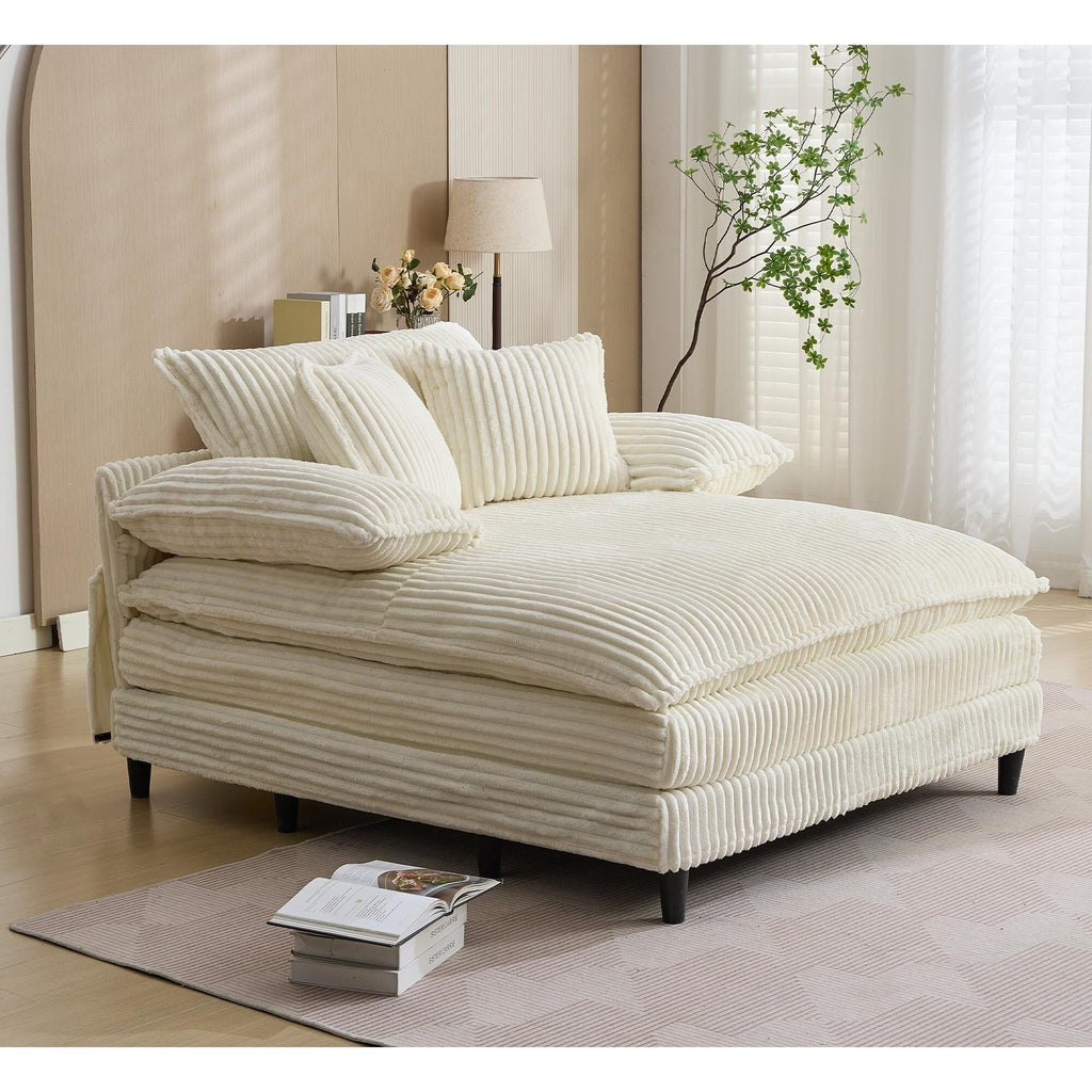 Fauteuil de salon extra large de 54,75 po, canapé-lit moelleux avec coussins et 2 oreillers