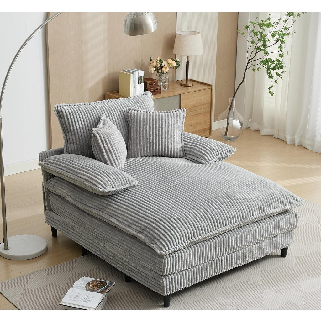 Fauteuil de salon extra large de 54,75 po, canapé-lit moelleux avec coussins et 2 oreillers