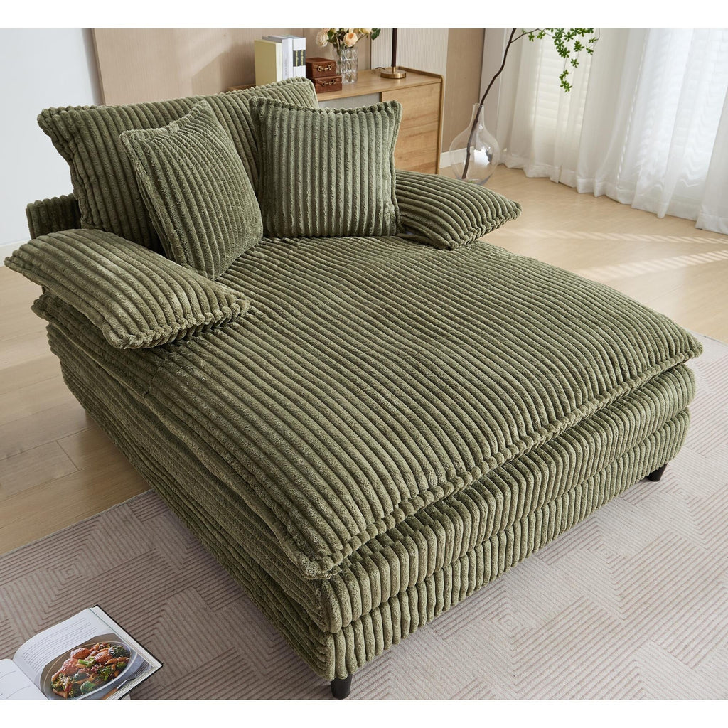 Fauteuil de salon extra large de 54,75 po, canapé-lit moelleux avec coussins et 2 oreillers