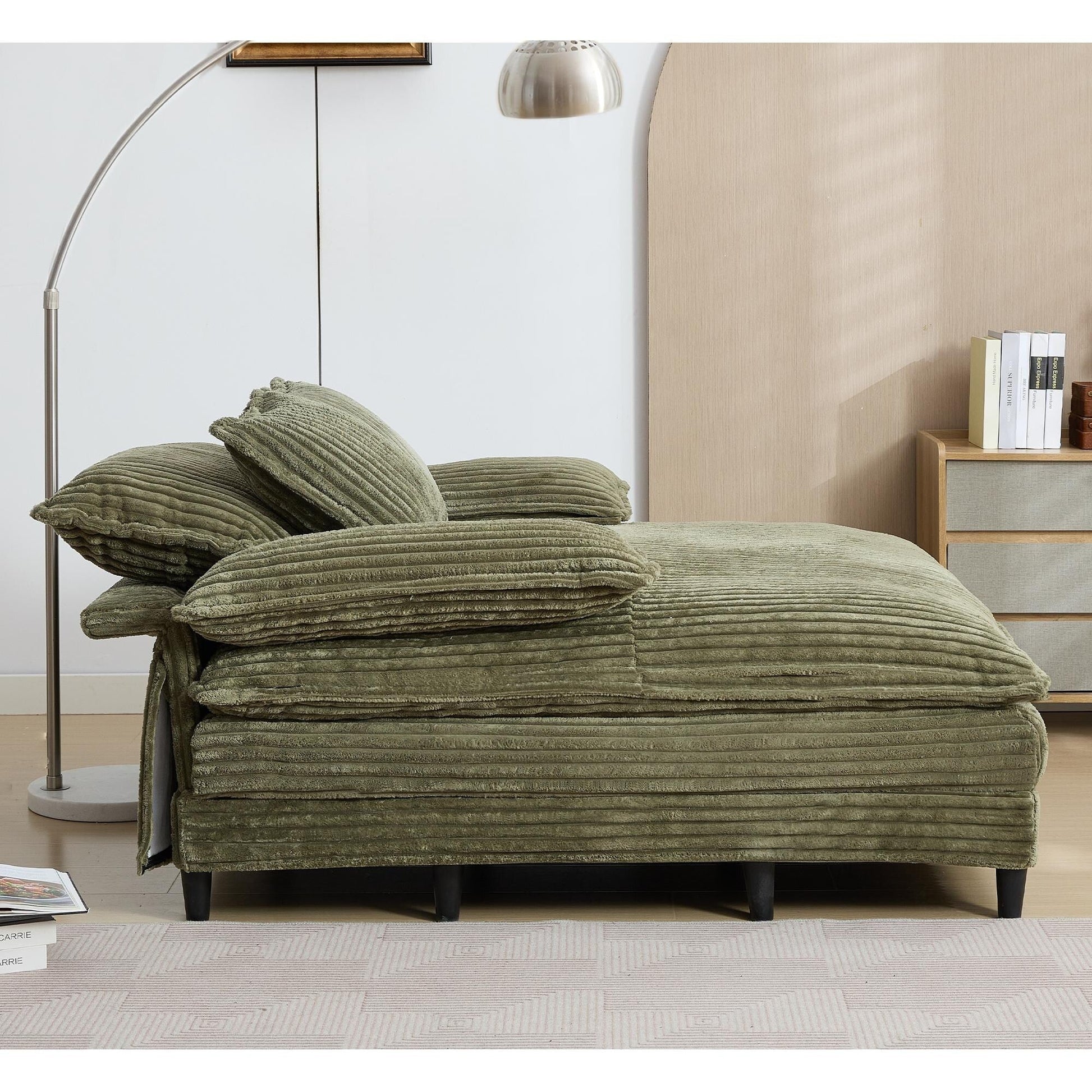 Fauteuil de salon extra large de 54,75 po, canapé-lit moelleux avec coussins et 2 oreillers