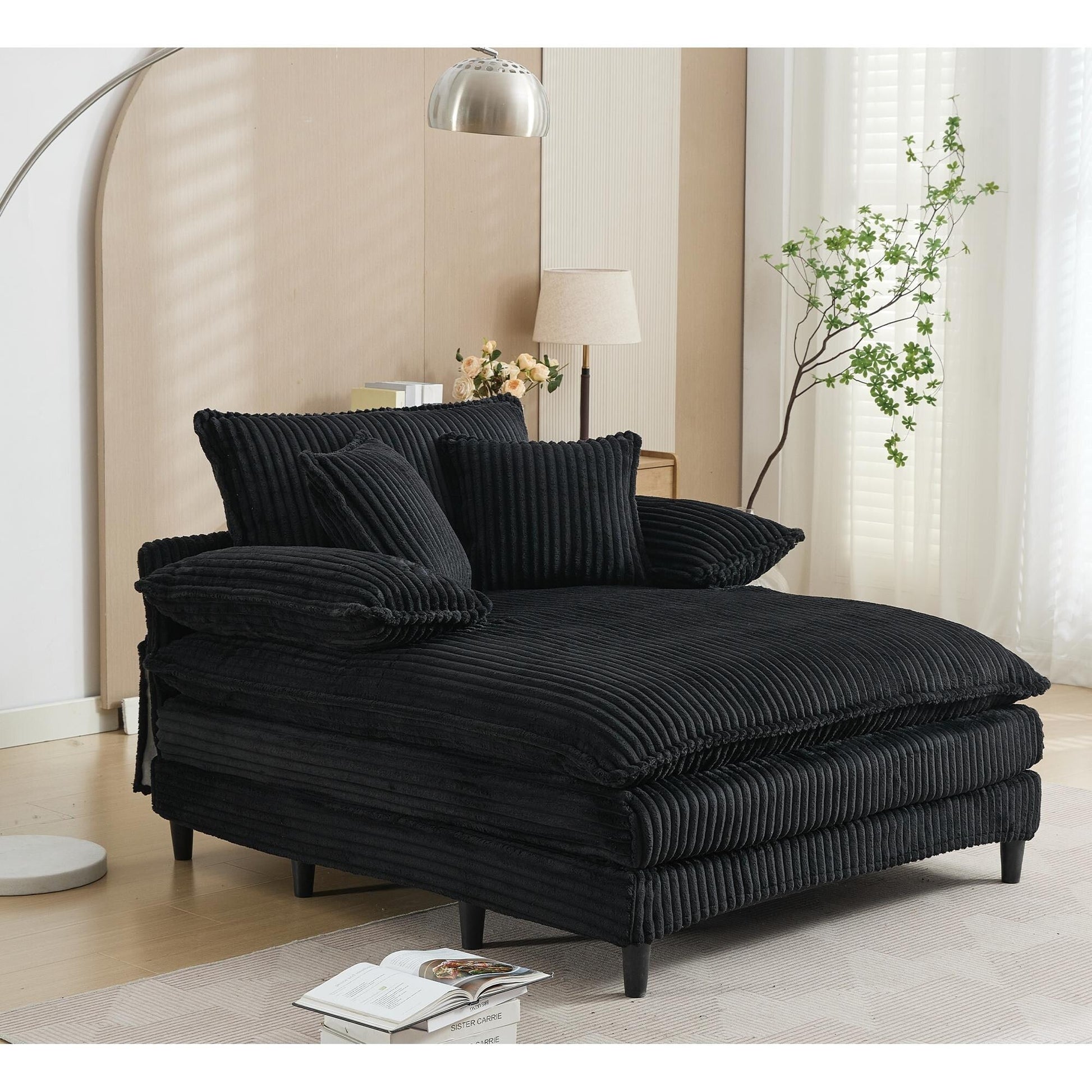 Fauteuil de salon extra large de 54,75 po, canapé-lit moelleux avec coussins et 2 oreillers