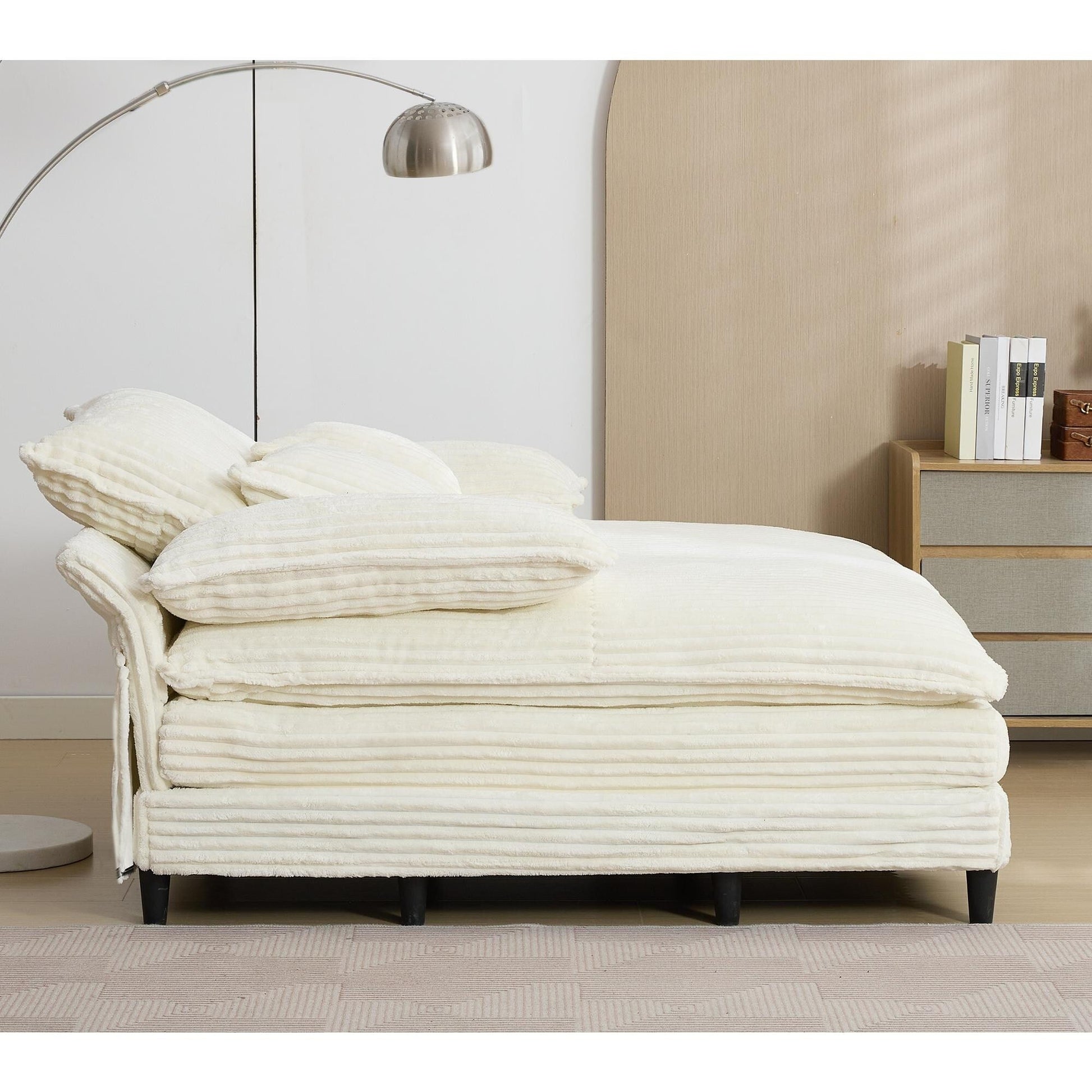 Fauteuil de salon extra large de 54,75 po, canapé-lit moelleux avec coussins et 2 oreillers
