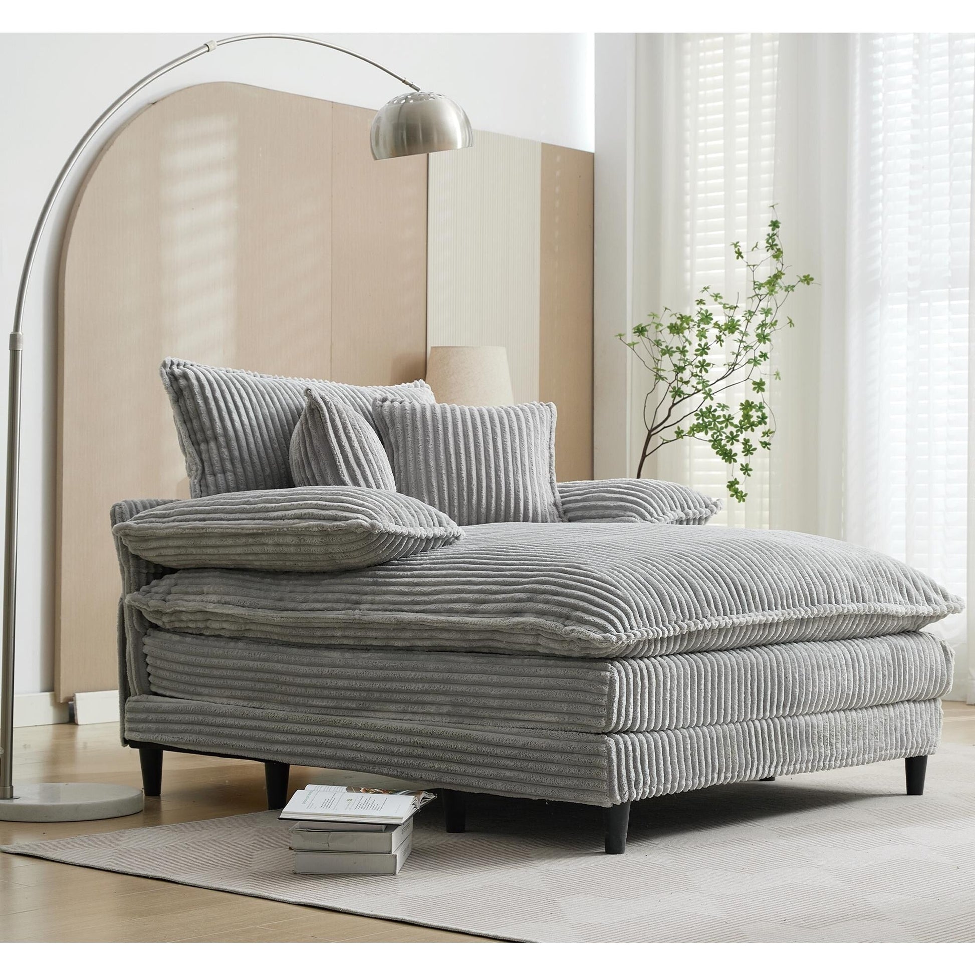 Fauteuil de salon extra large de 54,75 po, canapé-lit moelleux avec coussins et 2 oreillers