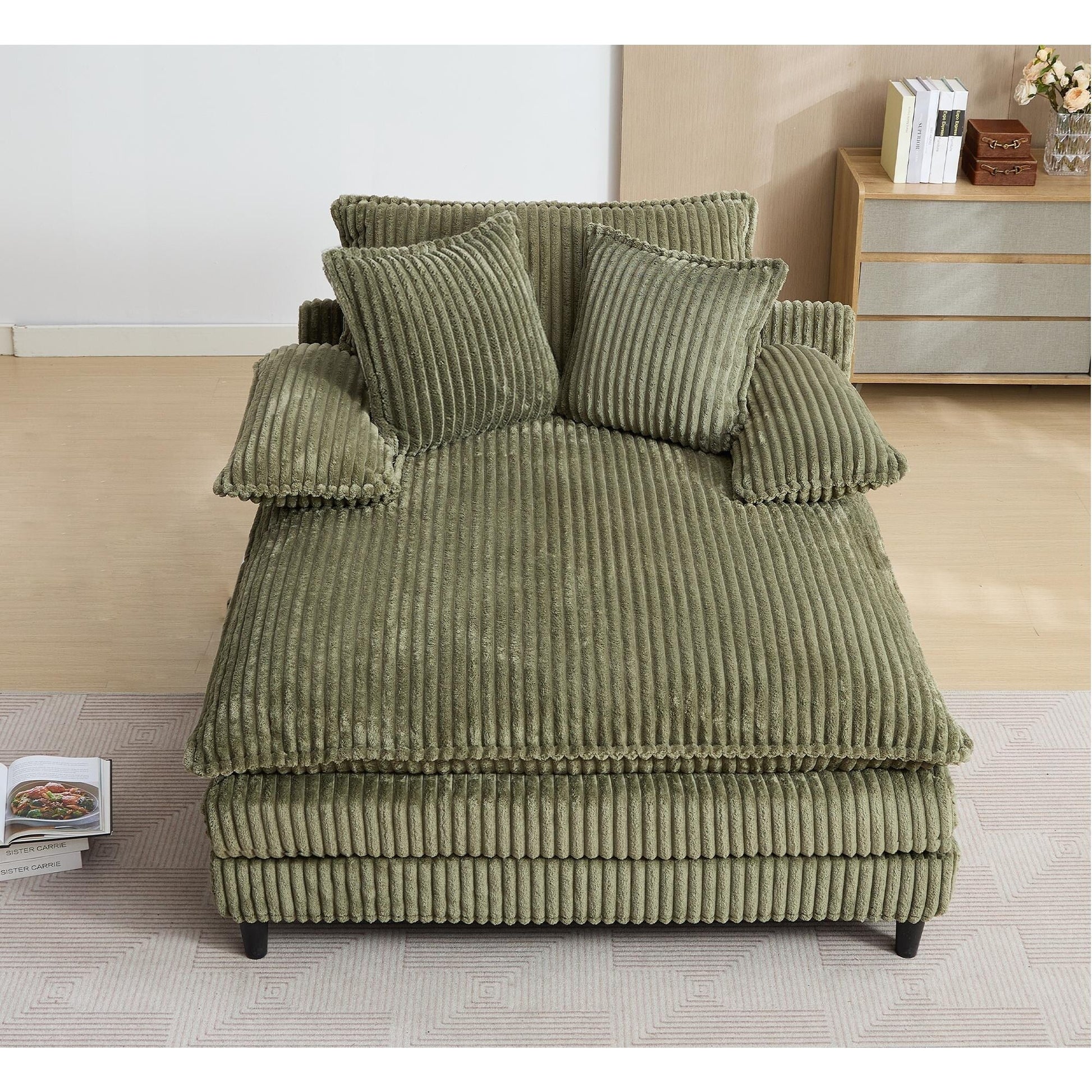Fauteuil de salon extra large de 54,75 po, canapé-lit moelleux avec coussins et 2 oreillers