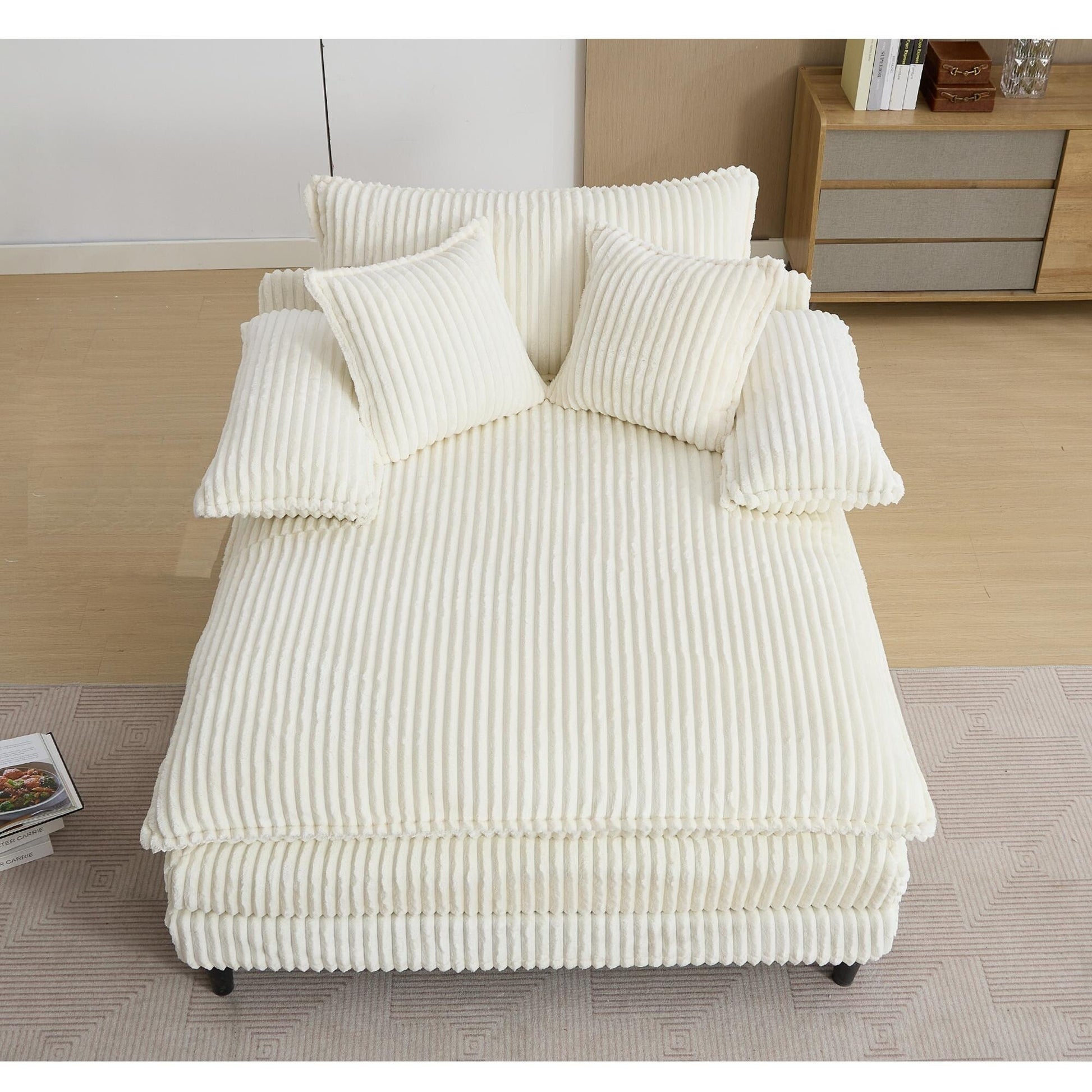 Fauteuil de salon extra large de 54,75 po, canapé-lit moelleux avec coussins et 2 oreillers
