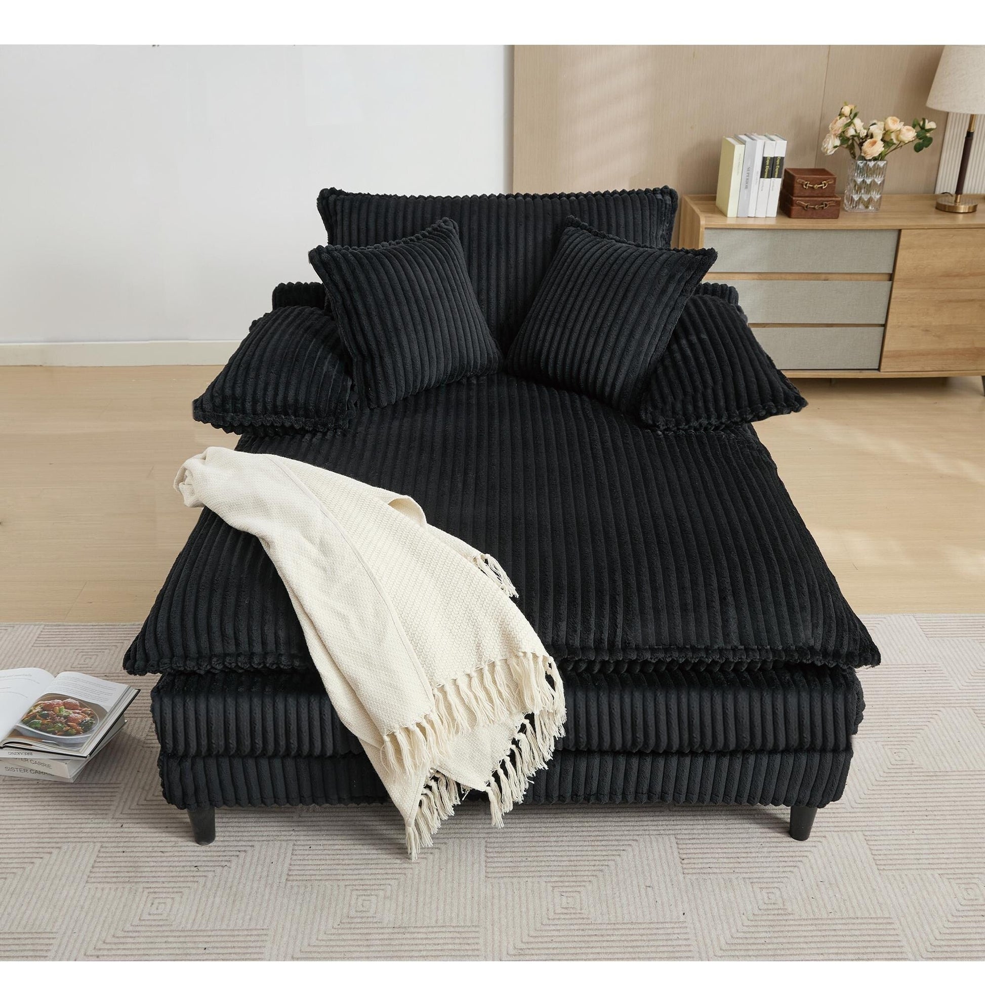Fauteuil de salon extra large de 54,75 po, canapé-lit moelleux avec coussins et 2 oreillers
