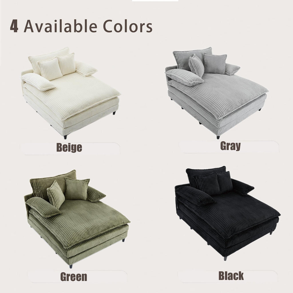Fauteuil de salon extra large de 54,75 po, canapé-lit moelleux avec coussins et 2 oreillers