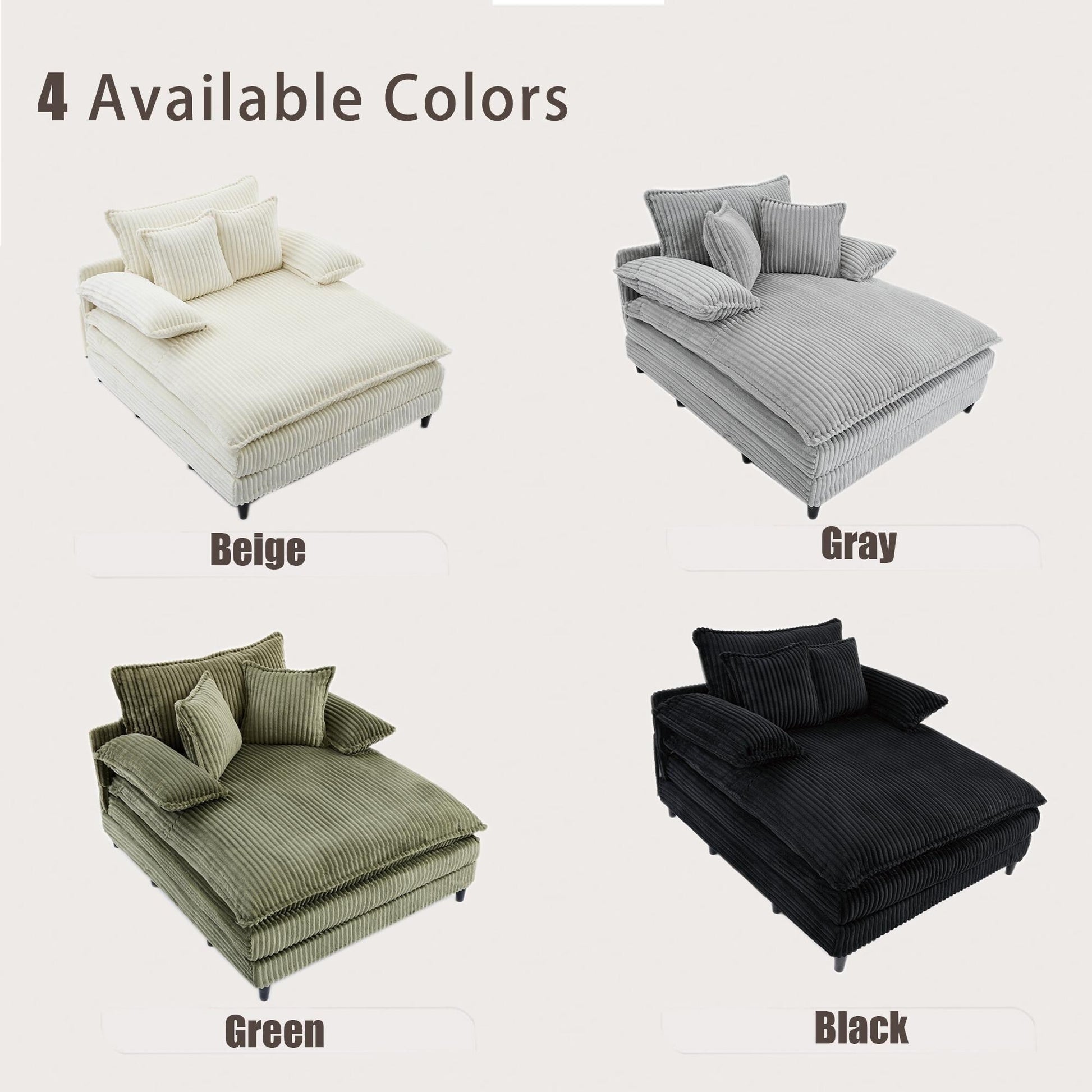 Fauteuil de salon extra large de 54,75 po, canapé-lit moelleux avec coussins et 2 oreillers