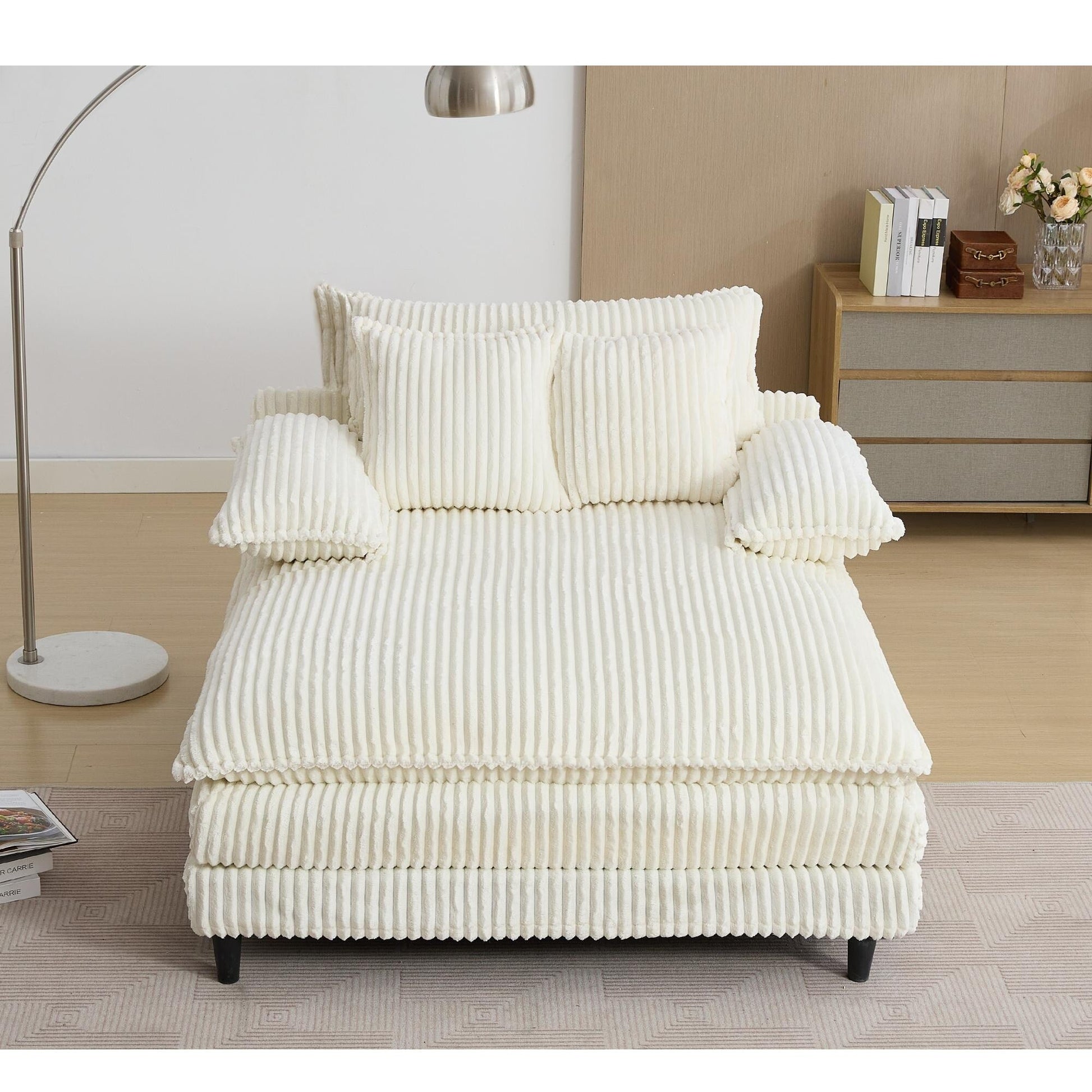 Fauteuil de salon extra large de 54,75 po, canapé-lit moelleux avec coussins et 2 oreillers