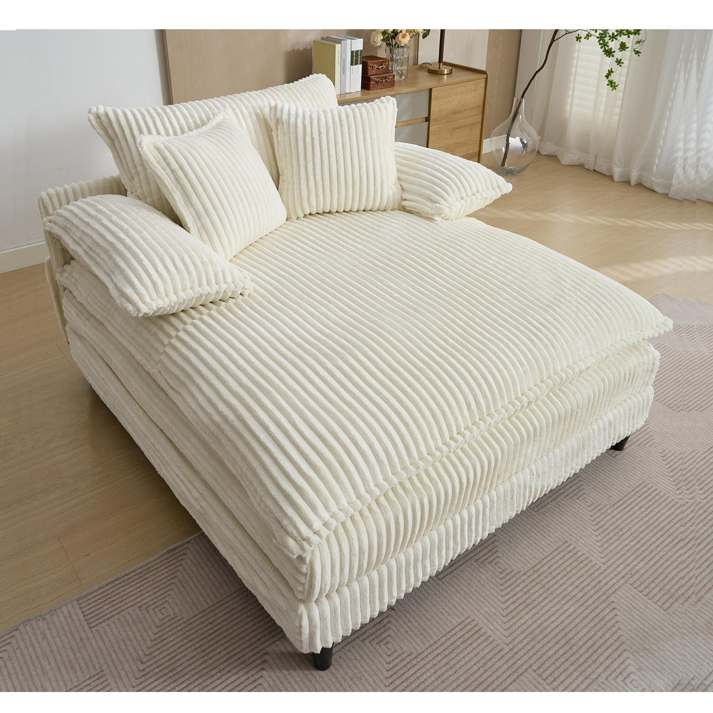 Fauteuil de salon extra large de 54,75 po, canapé-lit moelleux avec coussins et 2 oreillers