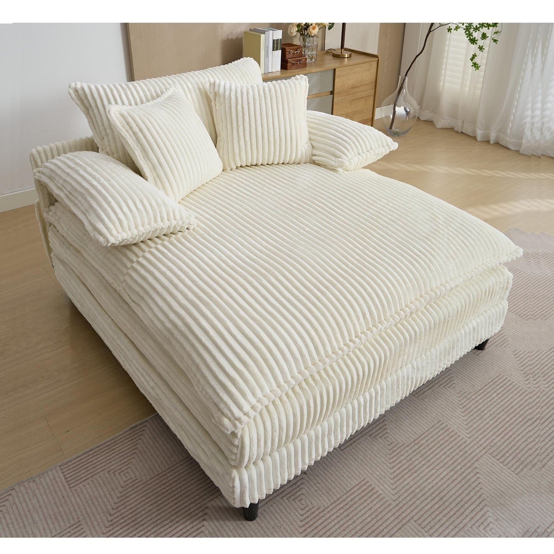 Fauteuil de salon extra large de 54,75 po, canapé-lit moelleux avec coussins et 2 oreillers