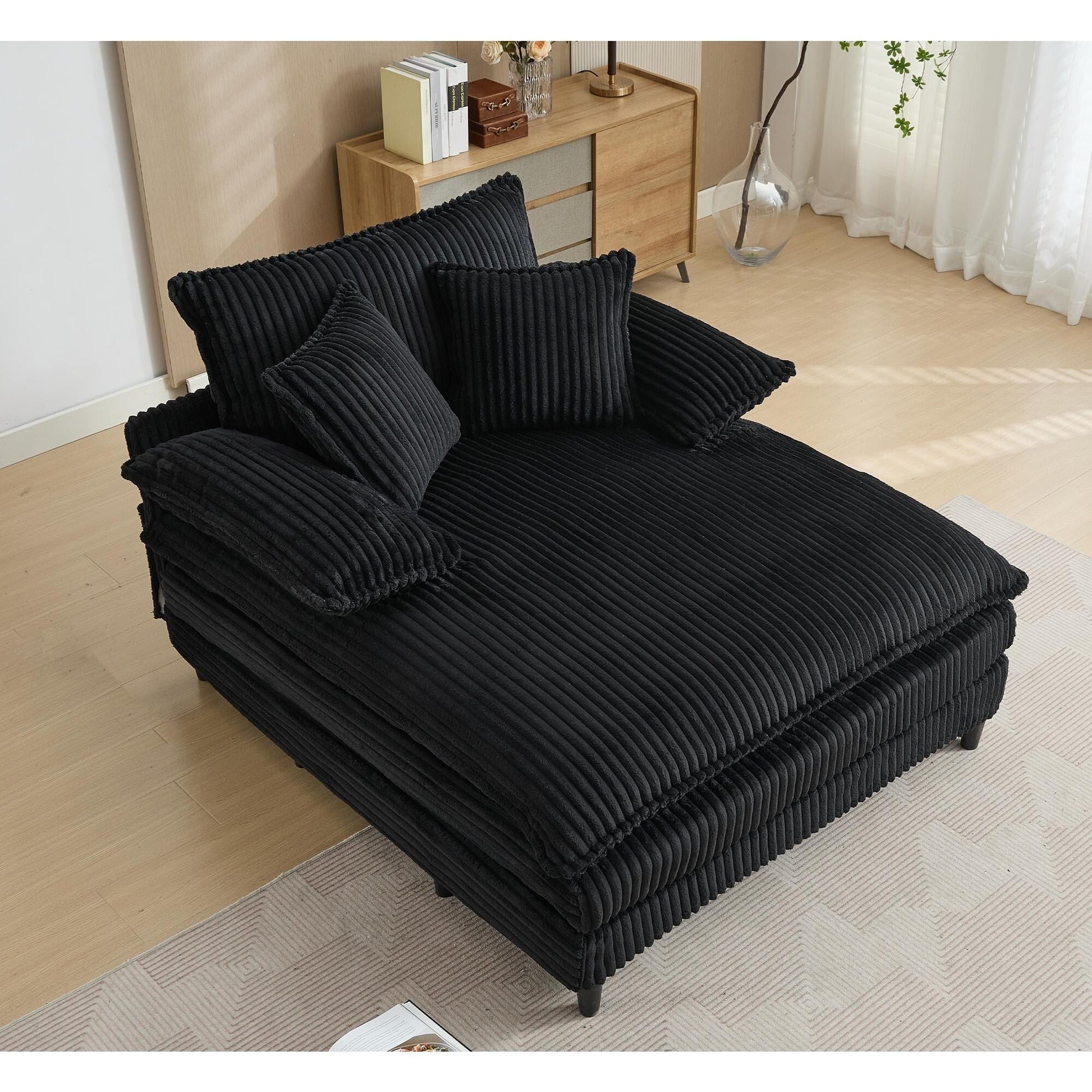 Fauteuil de salon extra large de 54,75 po, canapé-lit moelleux avec coussins et 2 oreillers