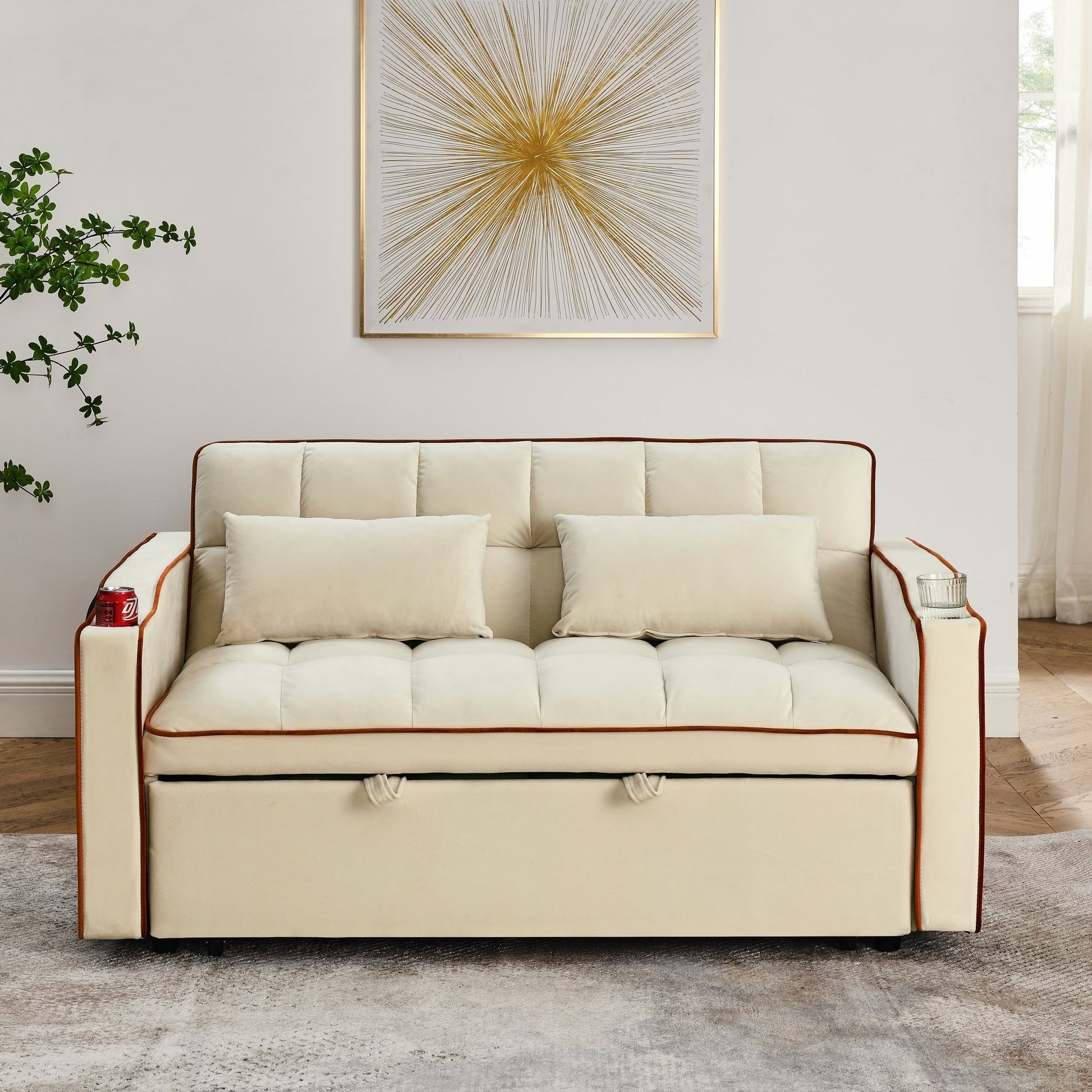 Canapé-lit pliable polyvalent de 141 cm (55,51 pouces) disponible en 3 longueurs.