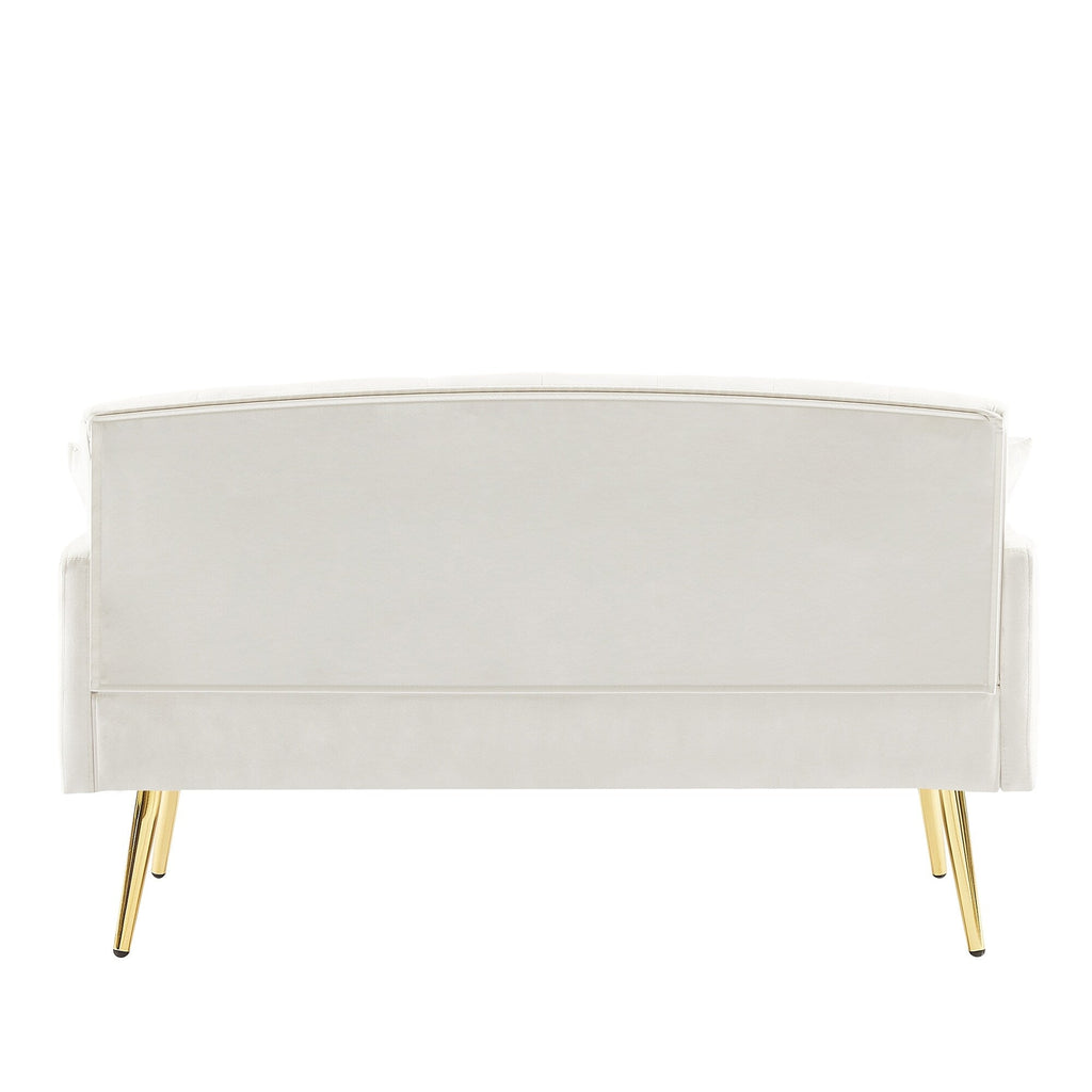 55.5 Velvet 2-Seater Sofa with 2 Pillows, Contemporary Design, and Easy Assembly