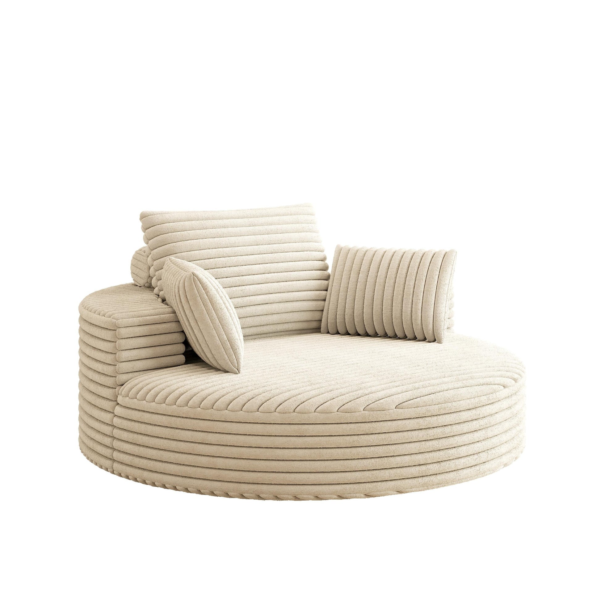 Fauteuil pivotant à une place en chenille cordroyée 55L, siège-lit moderne moelleux, fauteuil pivotant à 360 degrés, pour salon et salle de projection.